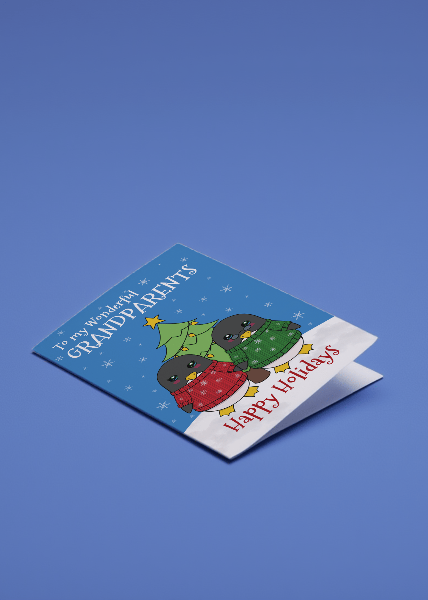 Happy Holidays Grandparents Penguins mockup 1