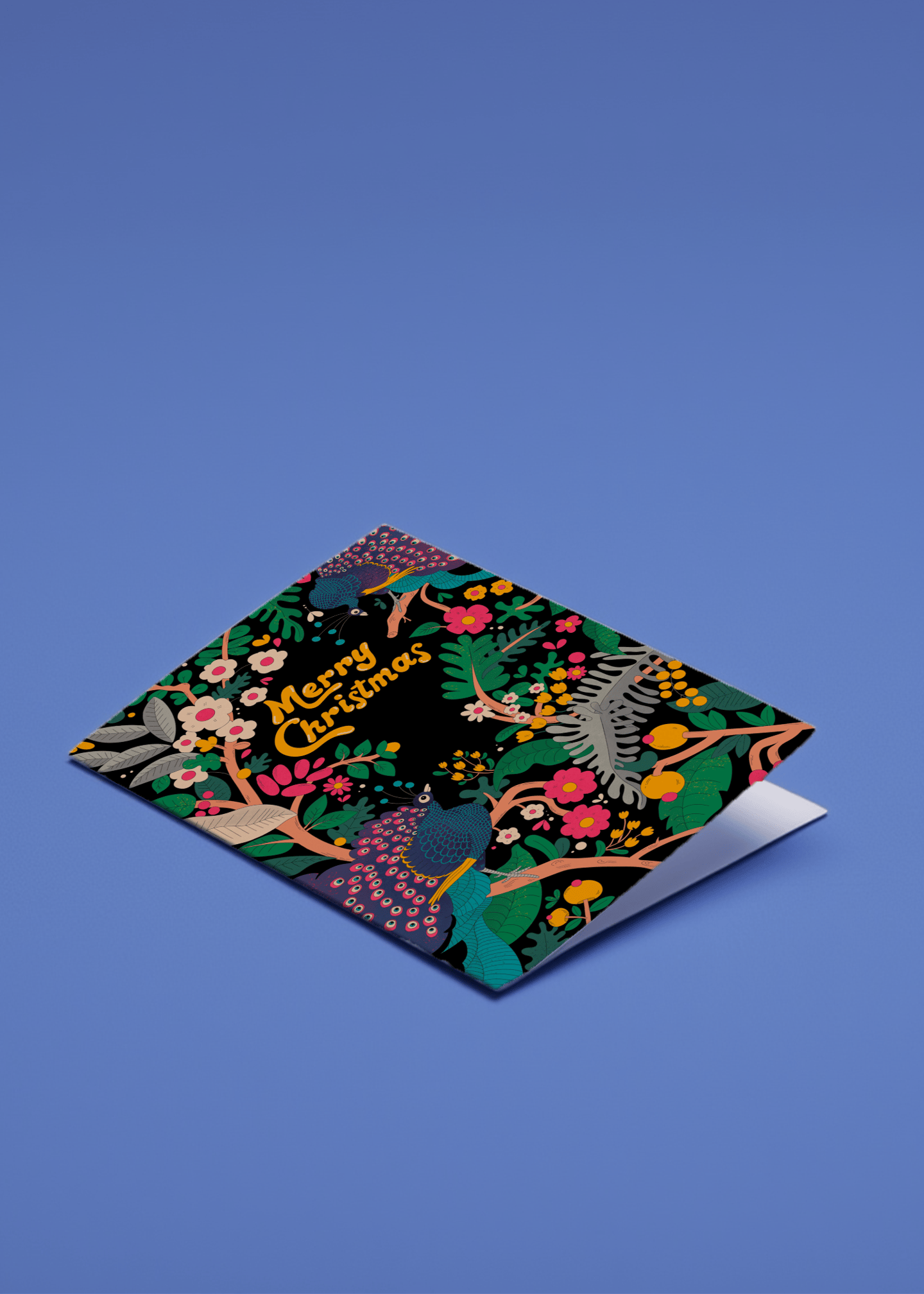 Festive Peacock Christmas mockup 1