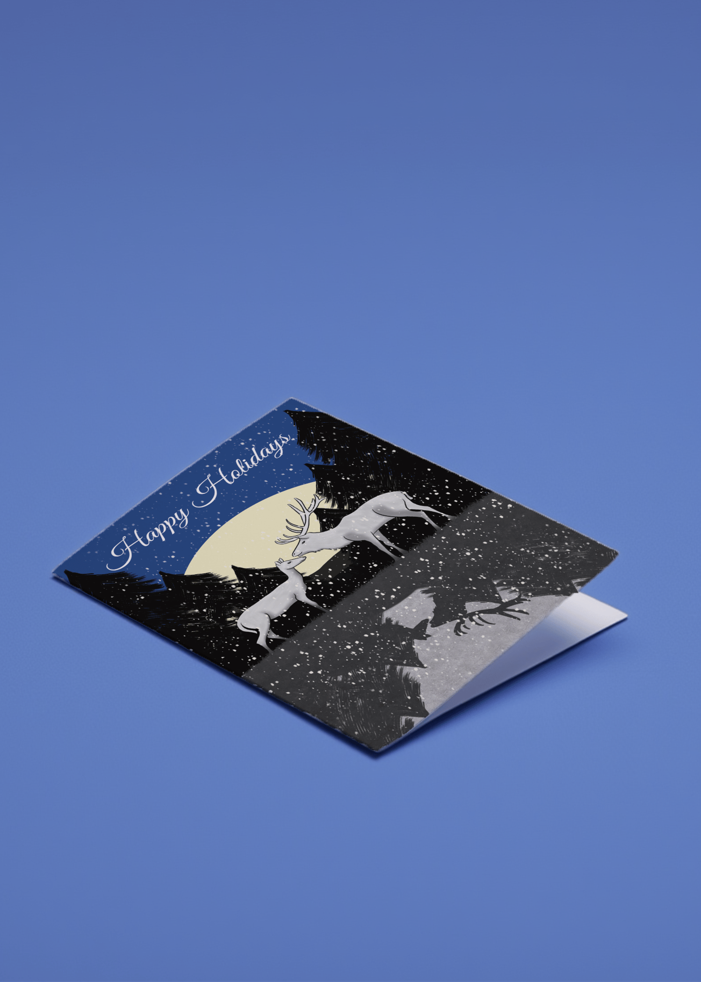 Moonlit Winter Deer mockup 1