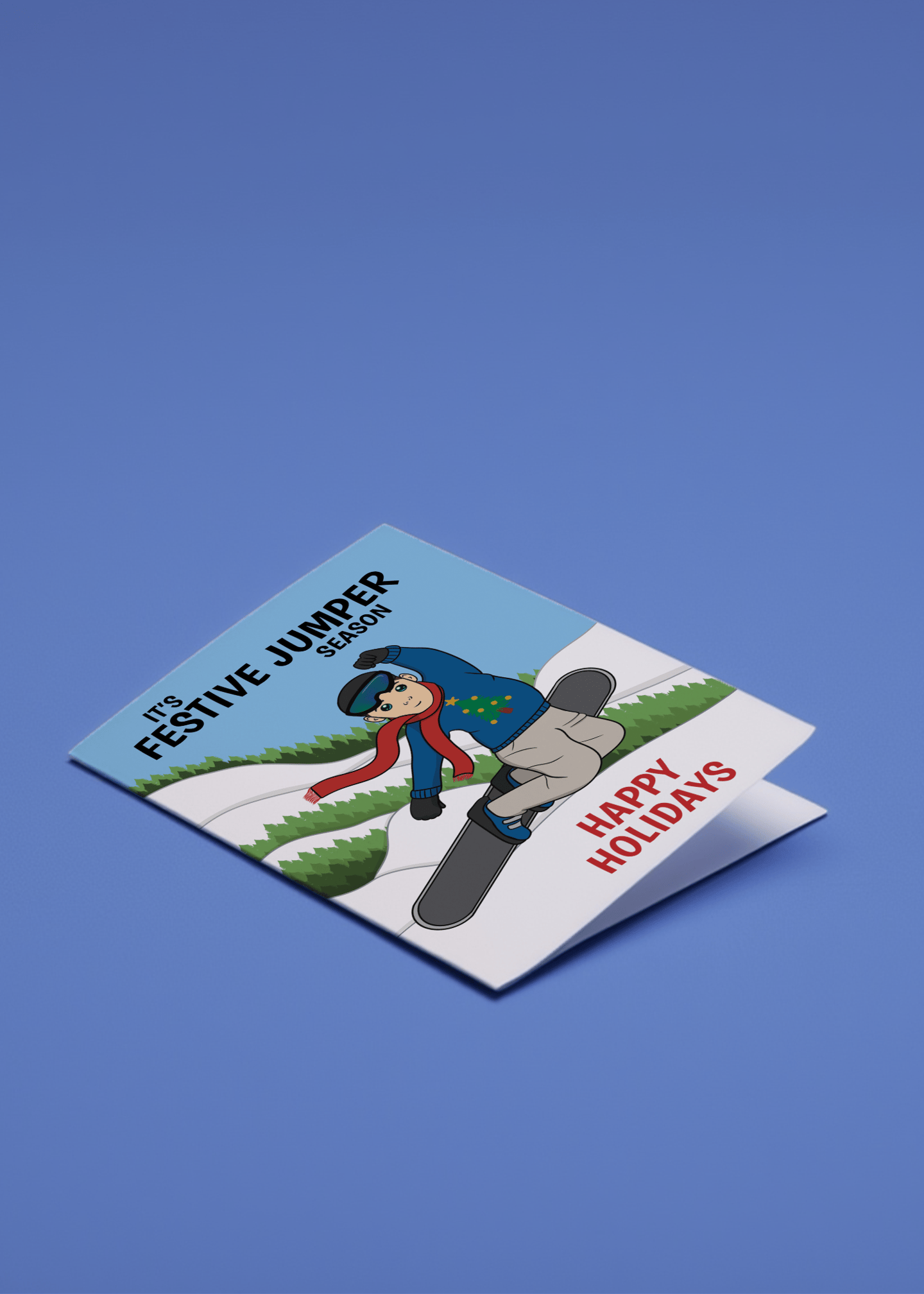 Festive Jumper Snowboarding mockup 1