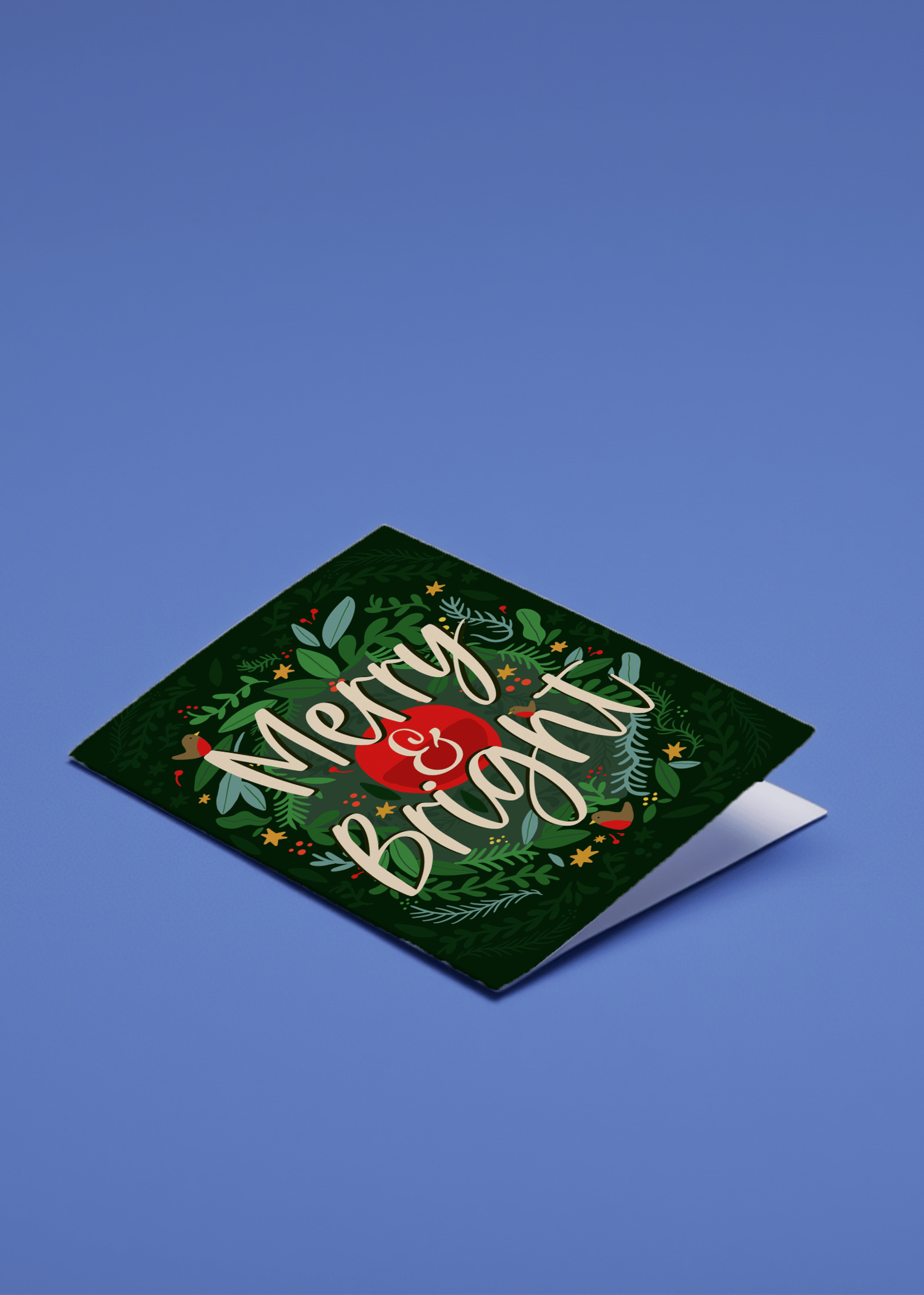 Merry & Bright Christmas Leaves mockup 1