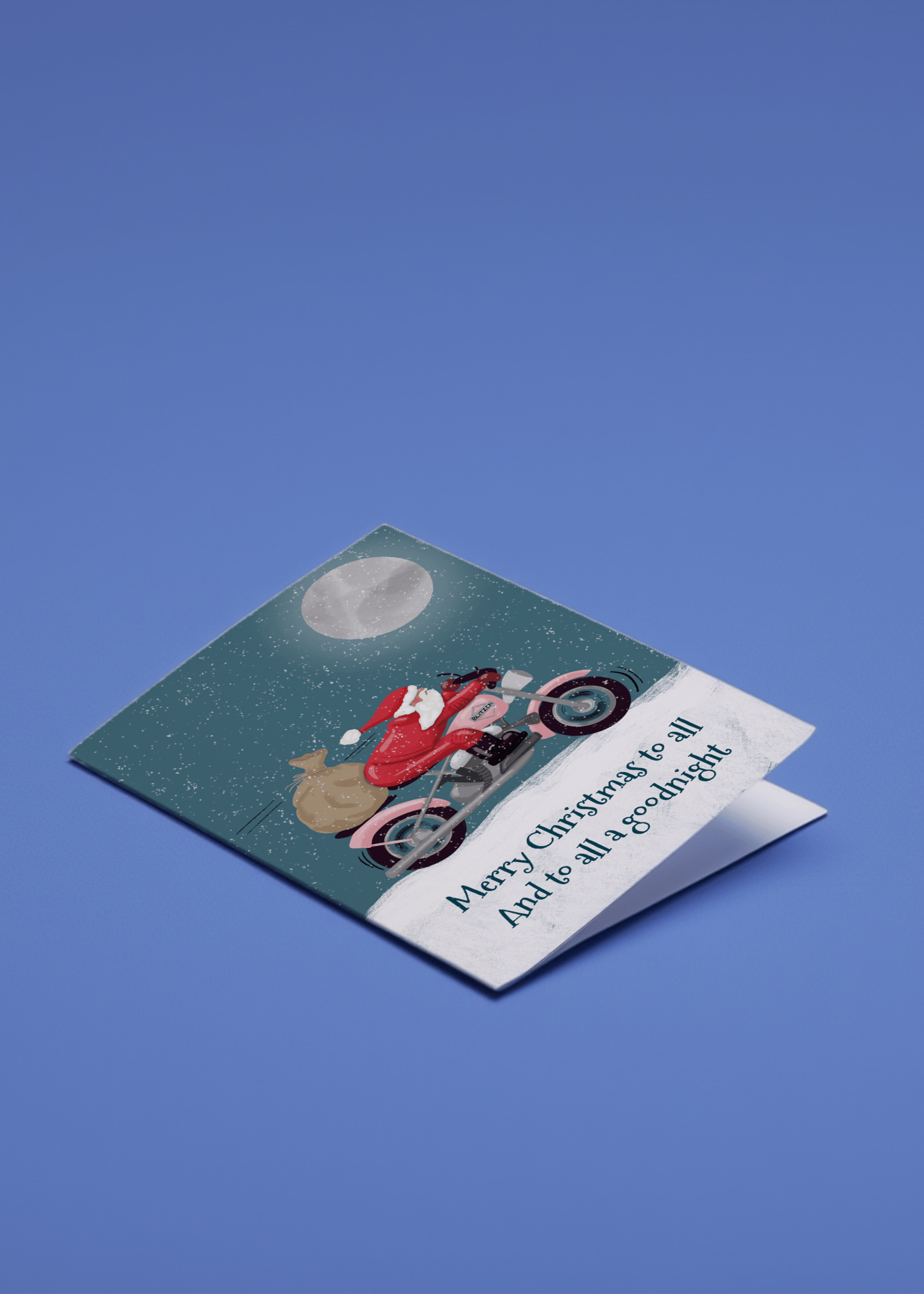 Santa on a Motorcycle mockup 1
