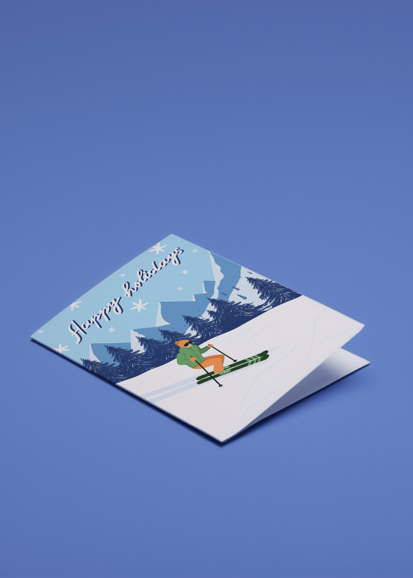 Happy Holidays Skiing in the Mountains mockup 1