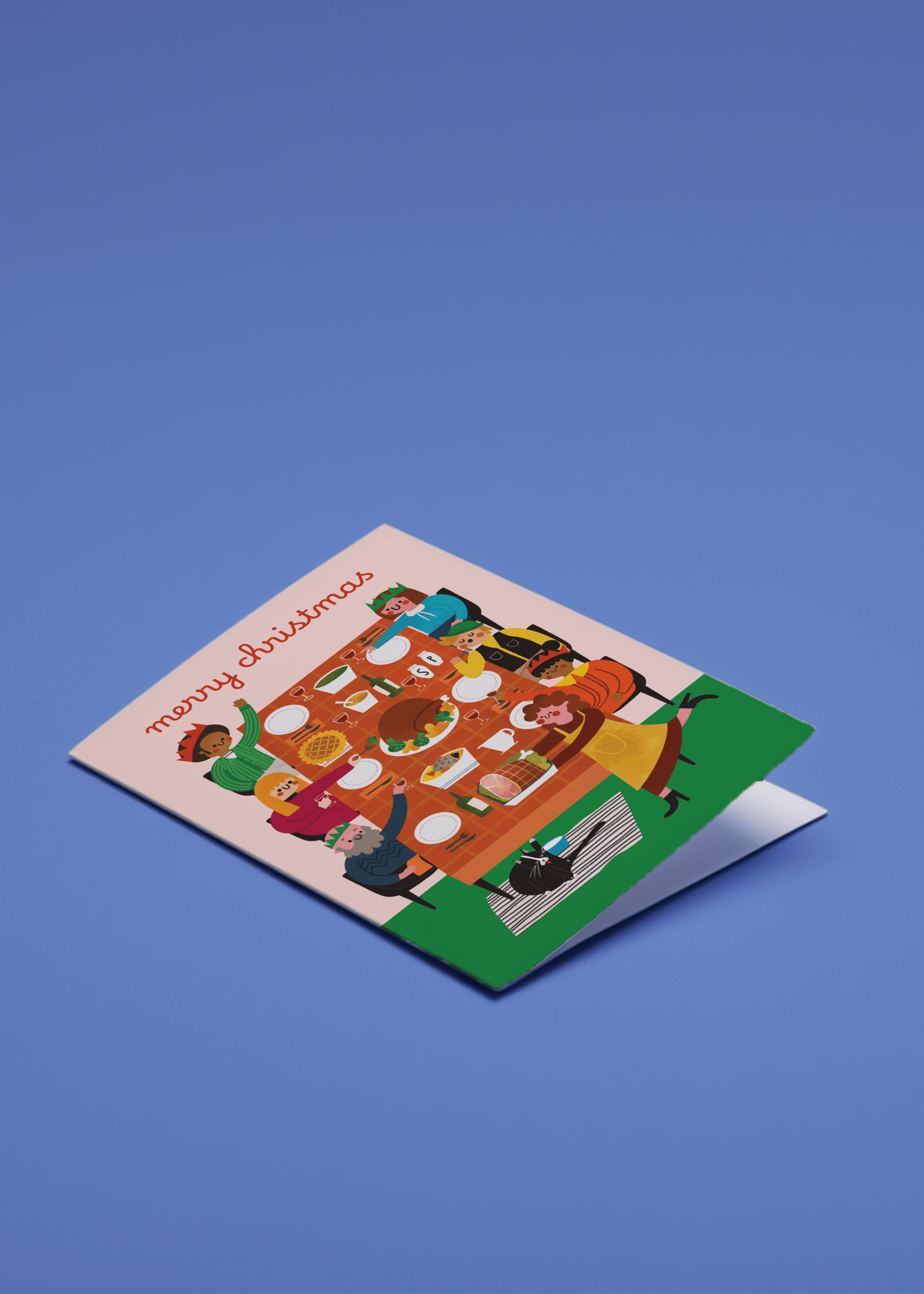 Christmas Dinner Gathering Card mockup 1