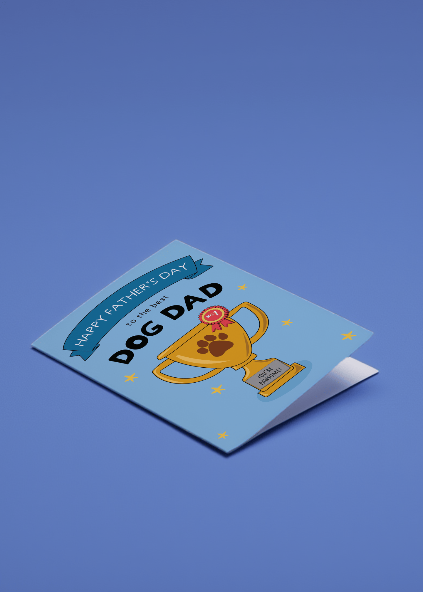 Best Dog Dad Trophy Card mockup 1