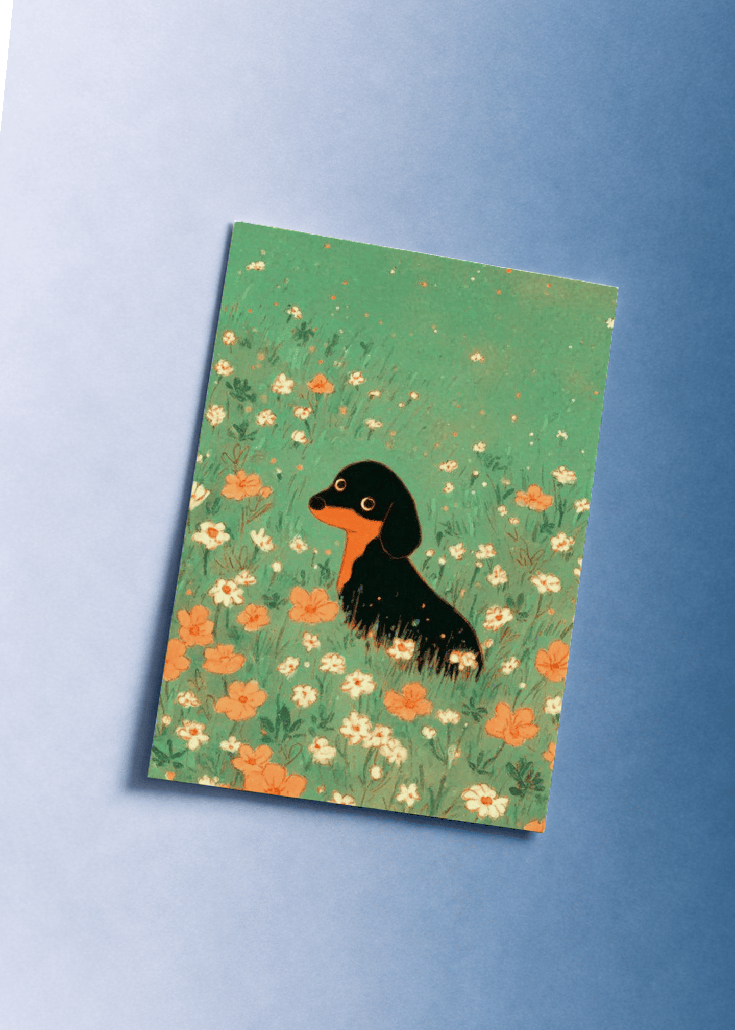 wiener dog in a field mockup 1