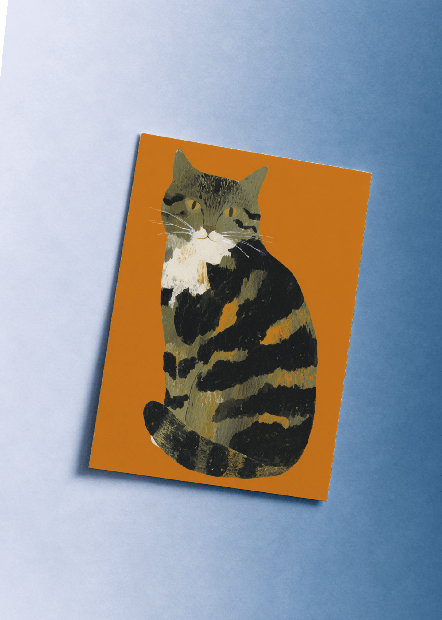 tabby cat sitting politely mockup 1