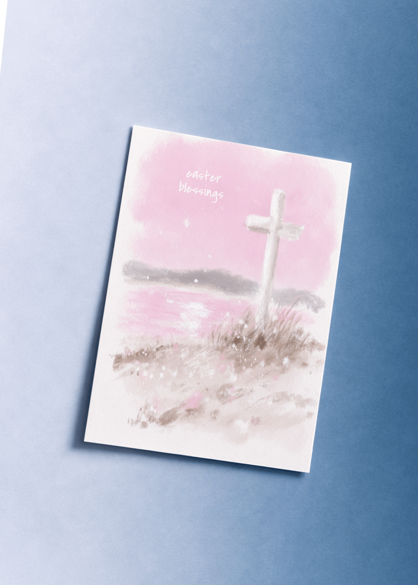 Easter Blessings Pastel Card mockup 1