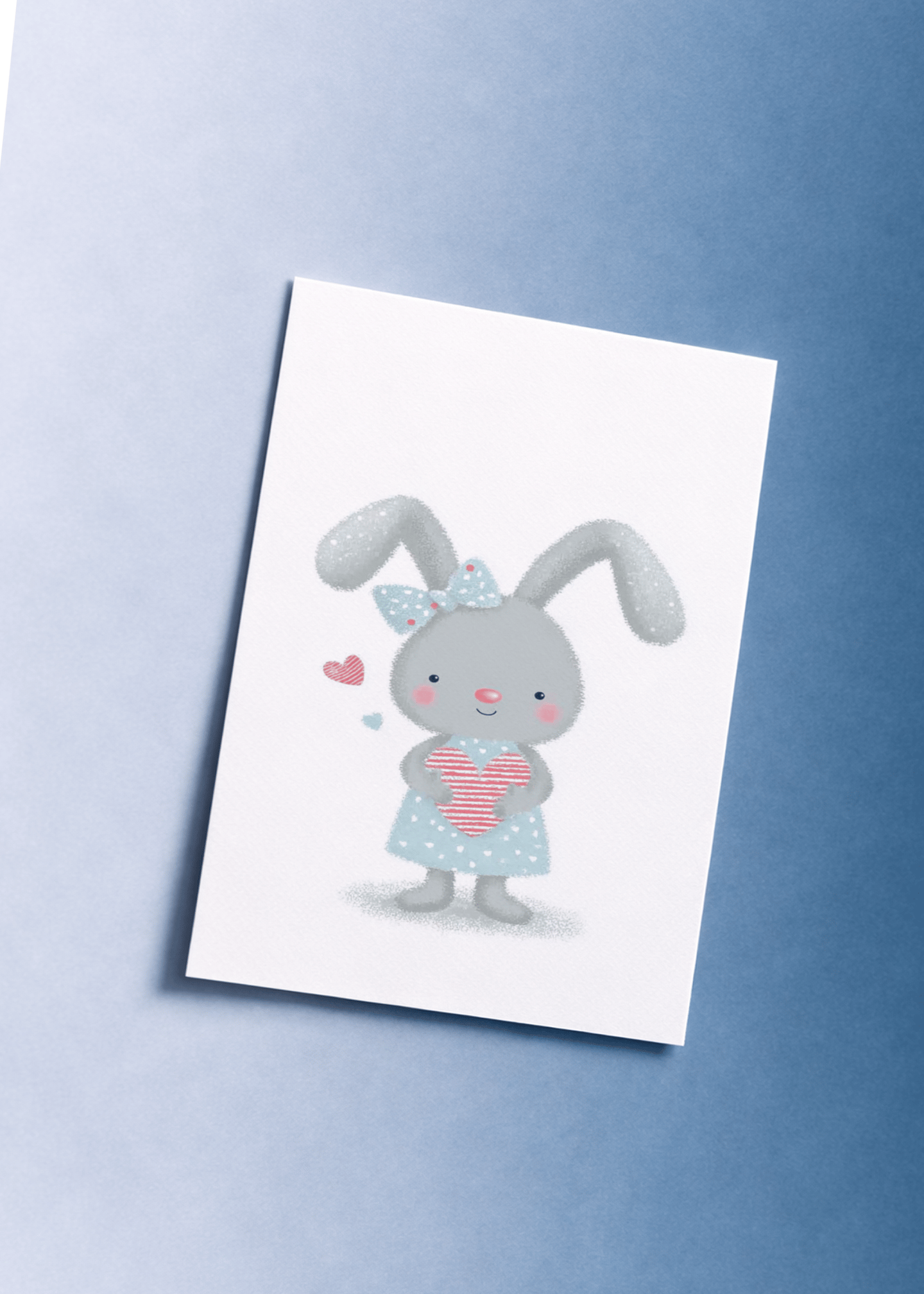 Cute Bunny Heart Card mockup 1