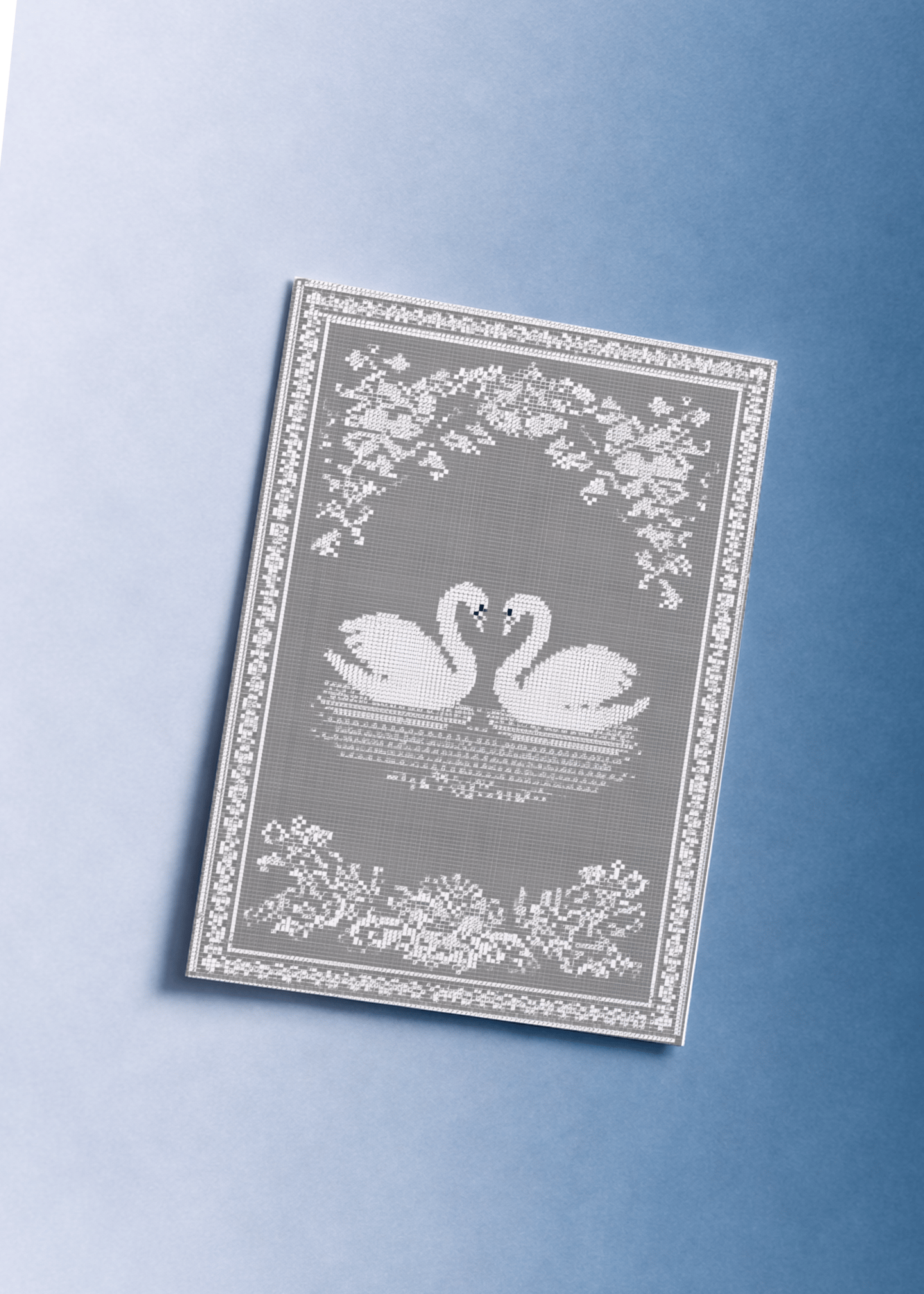 Elegant Swan Romance Card mockup 1