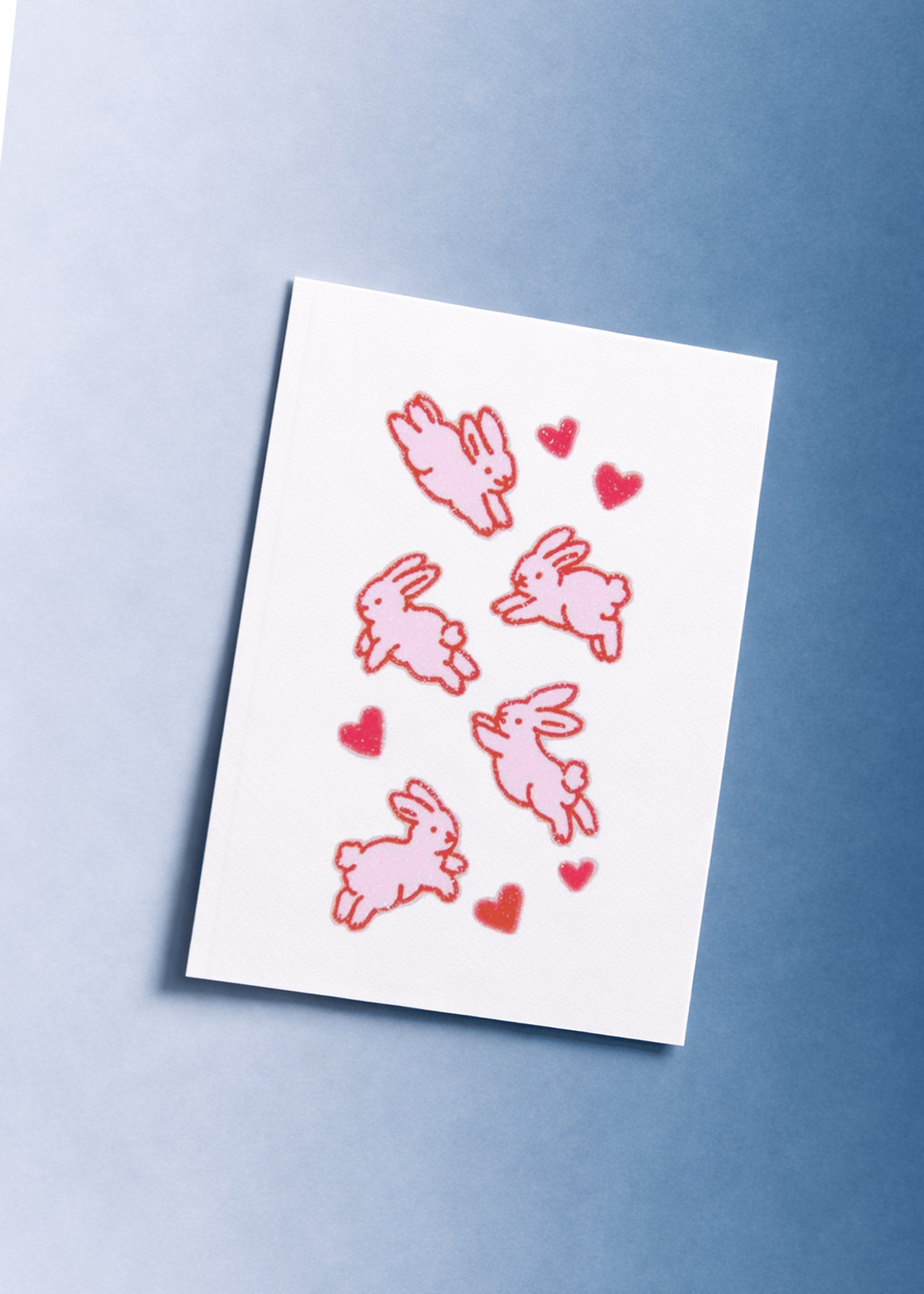 Cute Bunnies and Hearts Card mockup 1