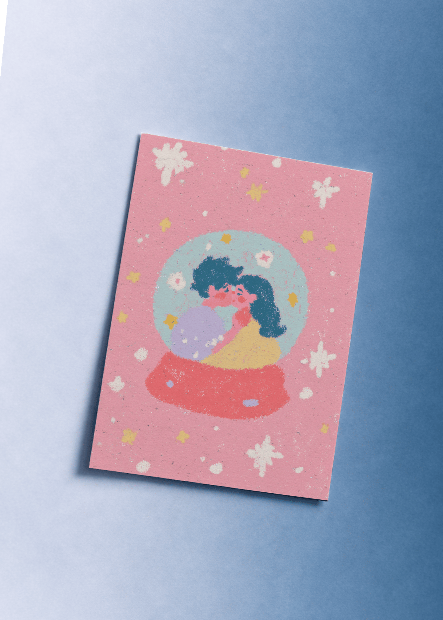 Cosmic Love Snow Globe Card mockup 1
