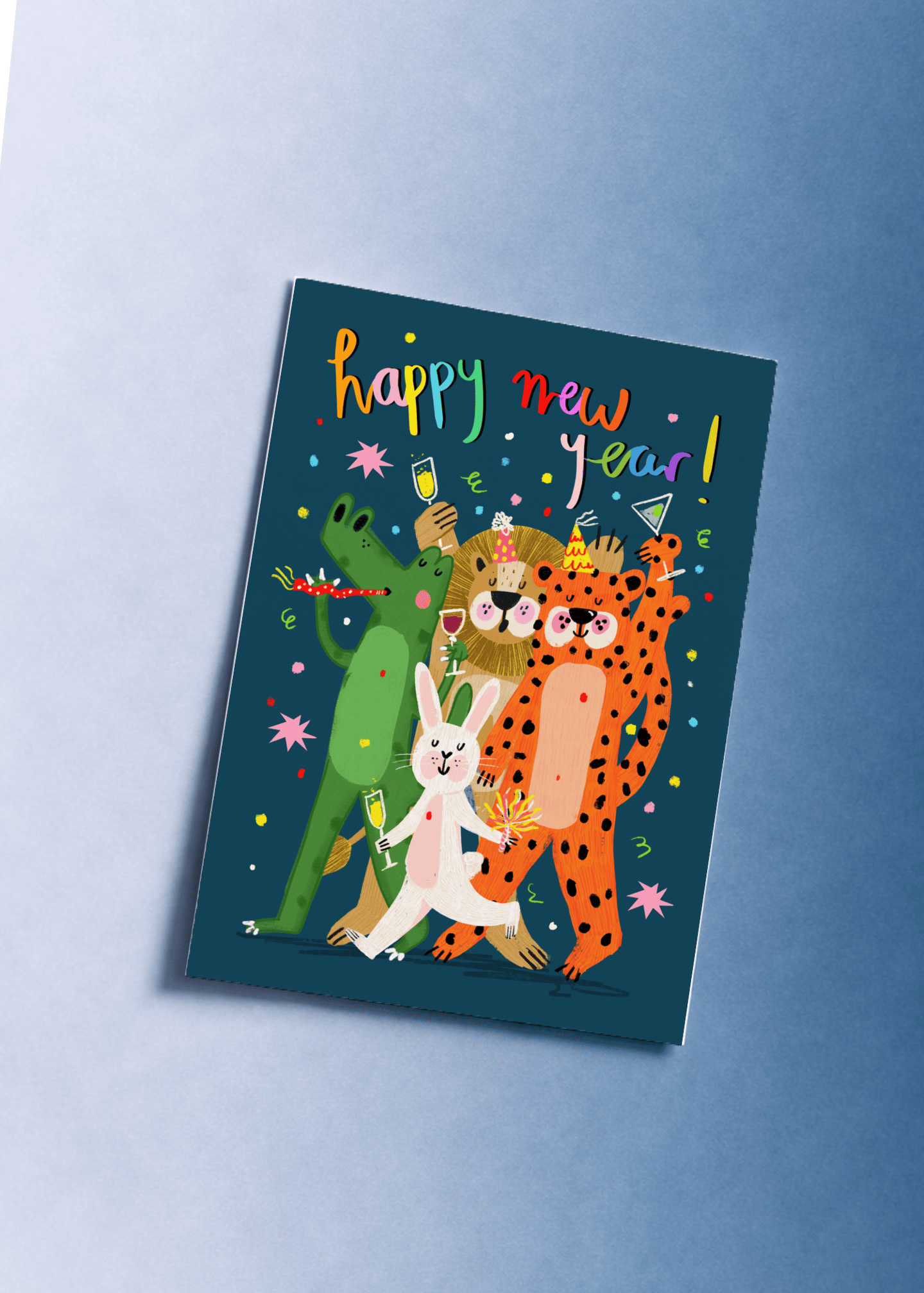 Festive New Year Cheer Card mockup 1