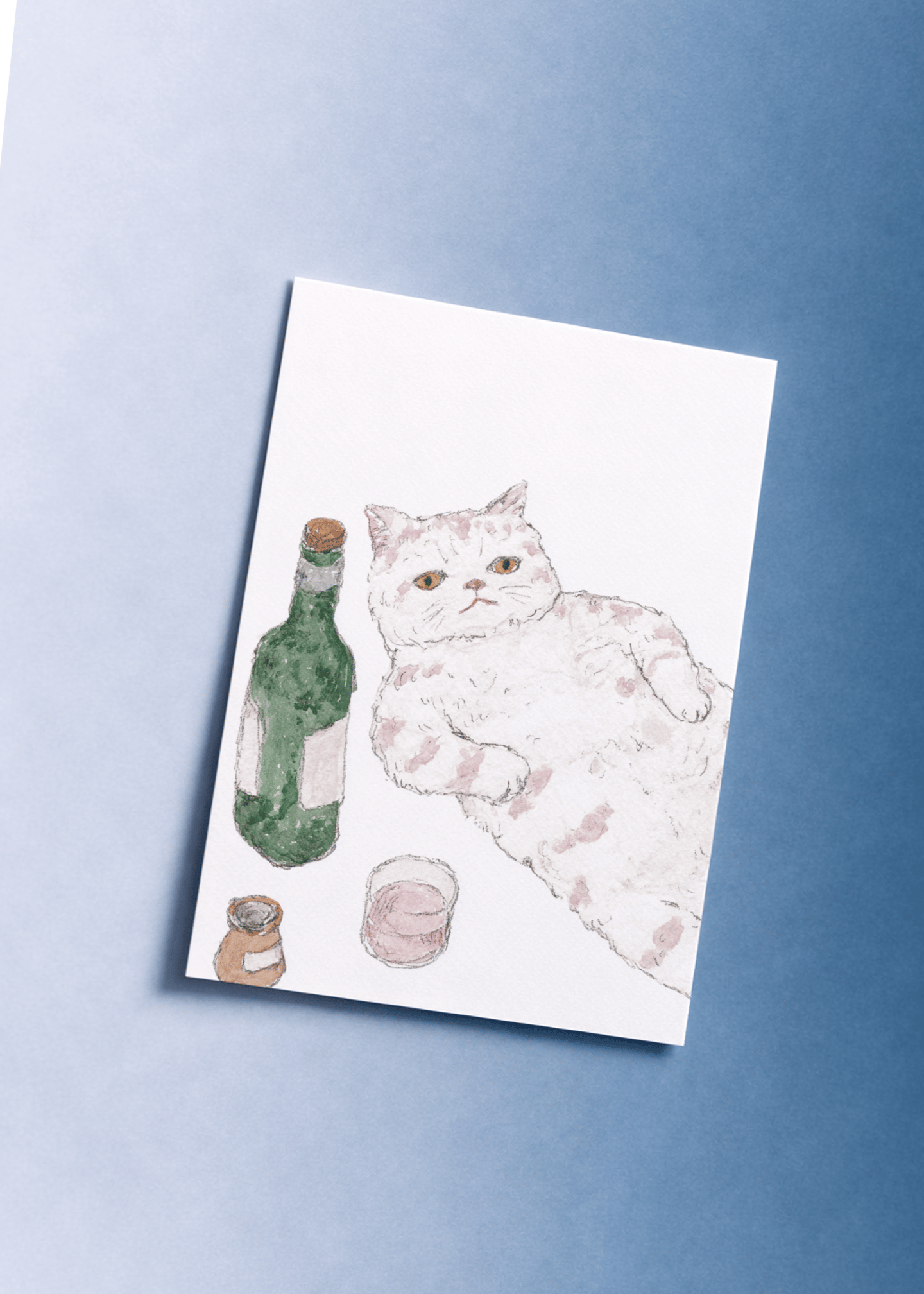 Relaxed Cat with Wine mockup 1