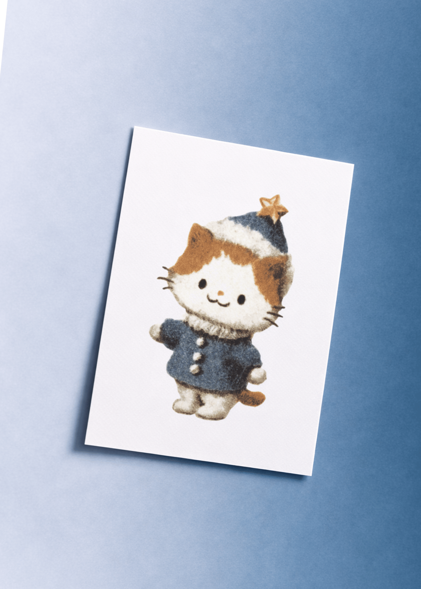 Cute Cat Winter Wishes Card mockup 1