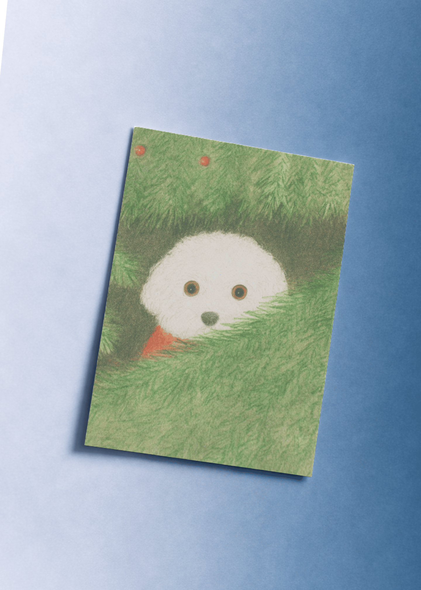 Peeking Pup Christmas Card mockup 1