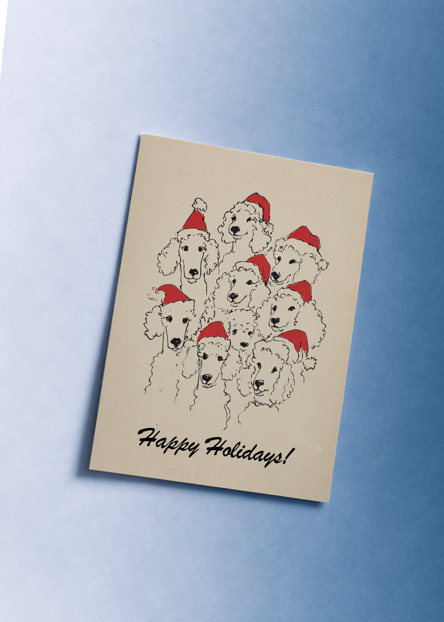 Festive Poodles Holiday Card mockup 1
