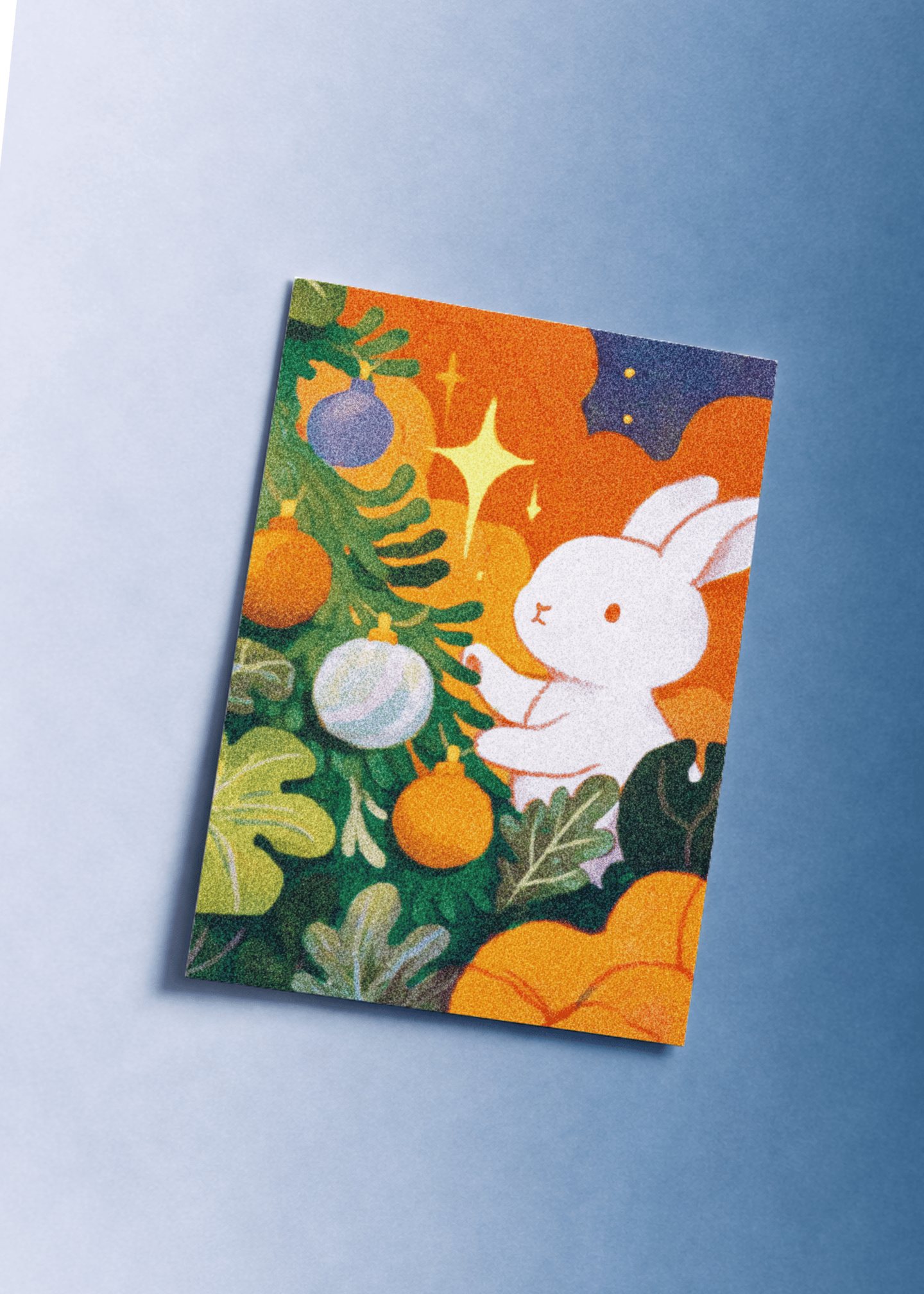 Festive Bunny Holiday Card mockup 1