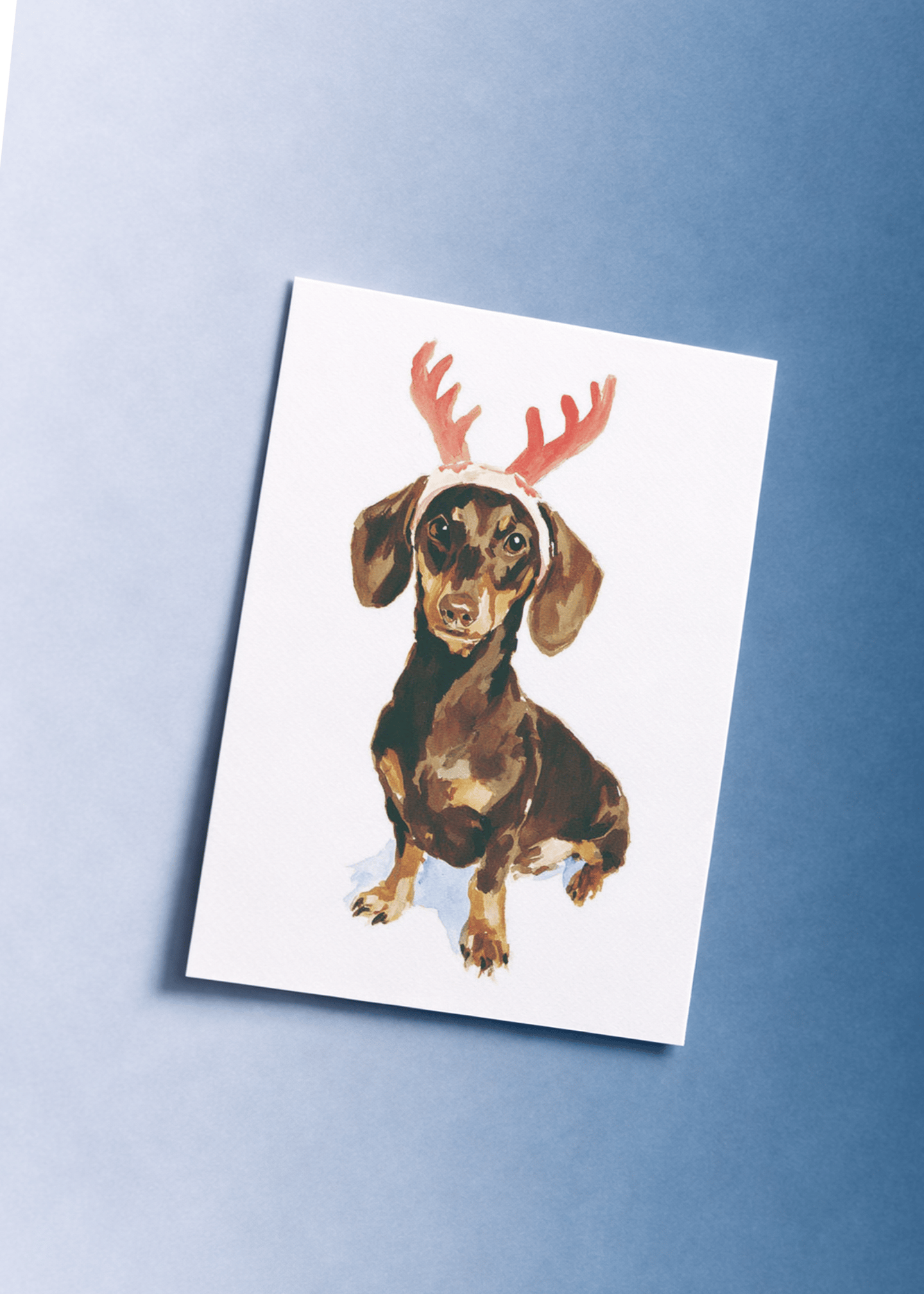Festive Dachshund Delight Card mockup 1