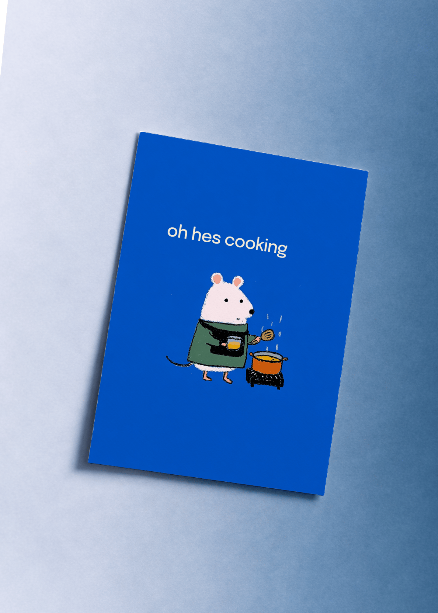 Whimsical Cooking Mouse Card mockup 1