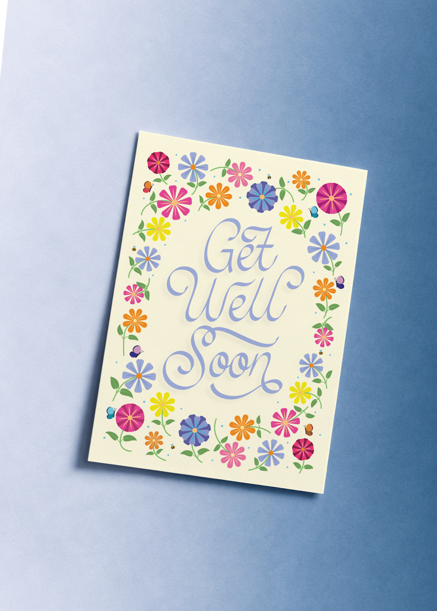 Bright Floral Get Well Soon Card mockup 1