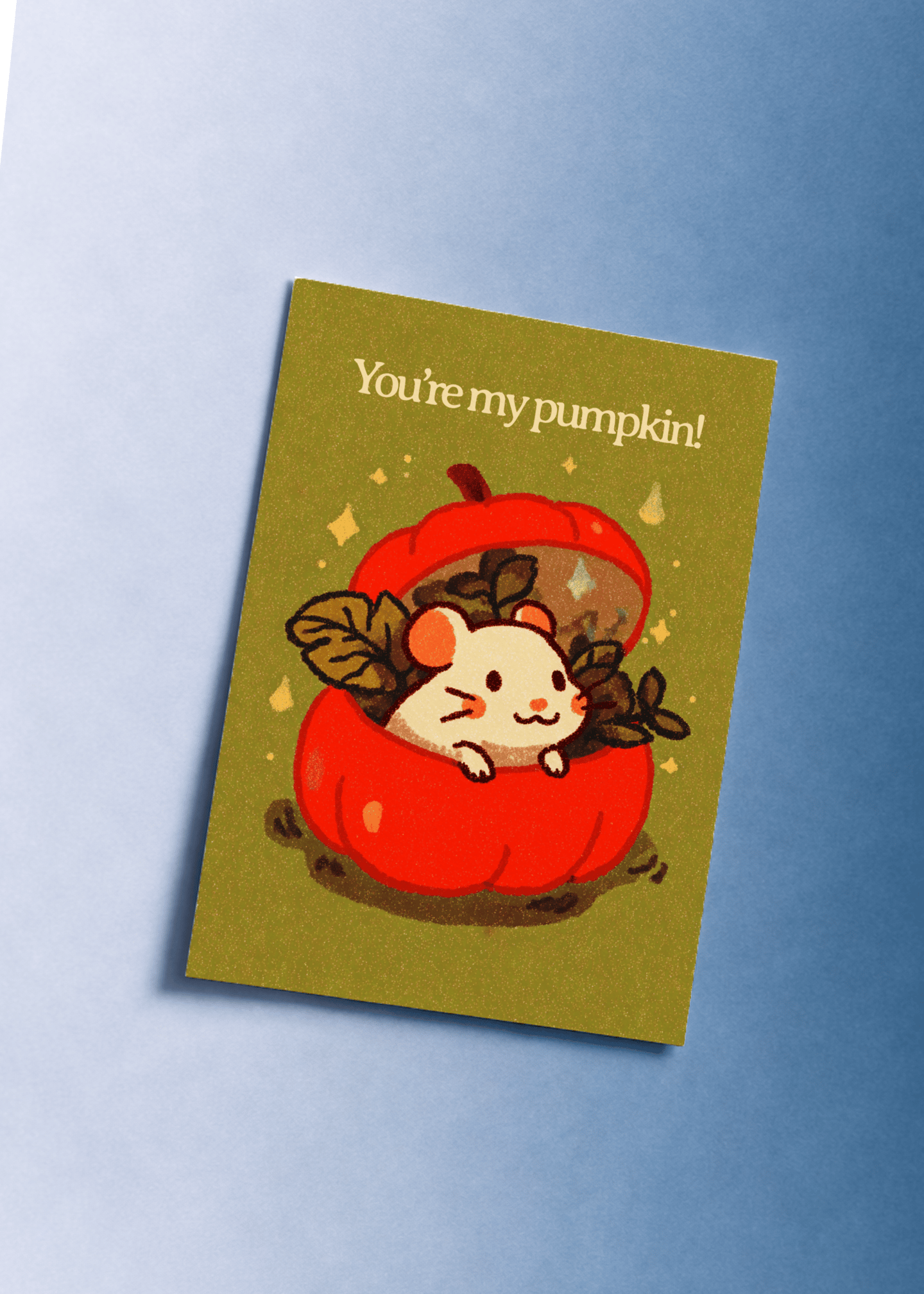 Adorable Pumpkin Mouse Card mockup 1