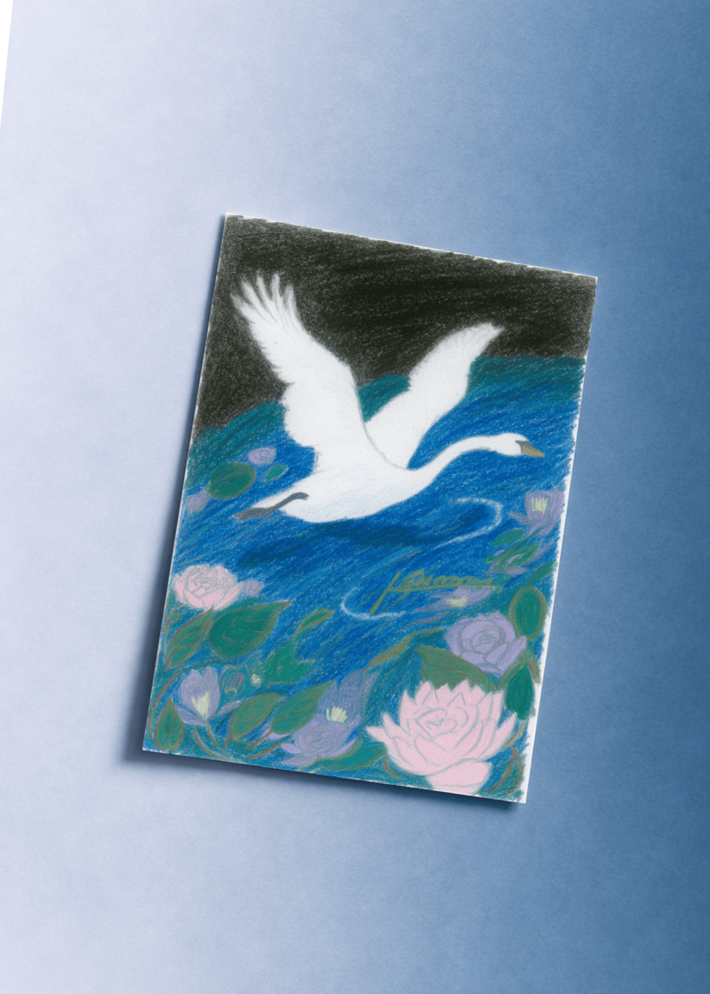 Graceful Swan Serenity Card mockup 1