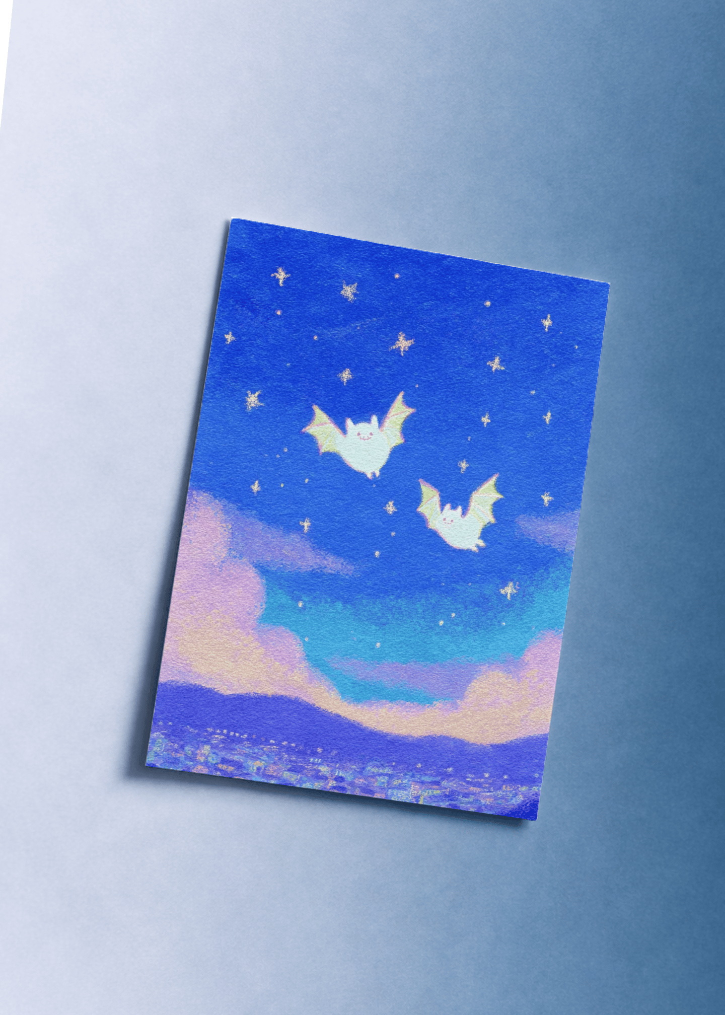 Starry Night Bat Greetings mockup 1
