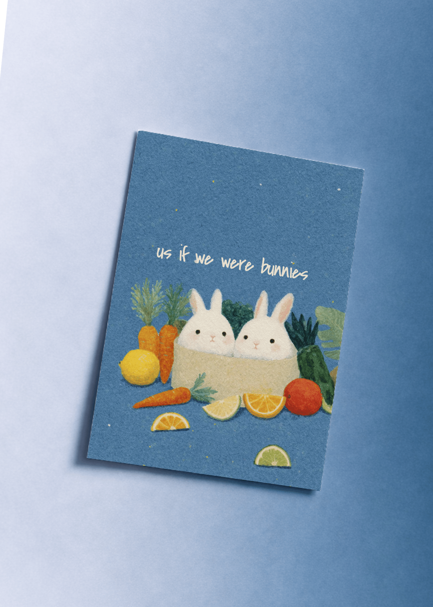 Cute Bunny Duo Greeting Card mockup 1