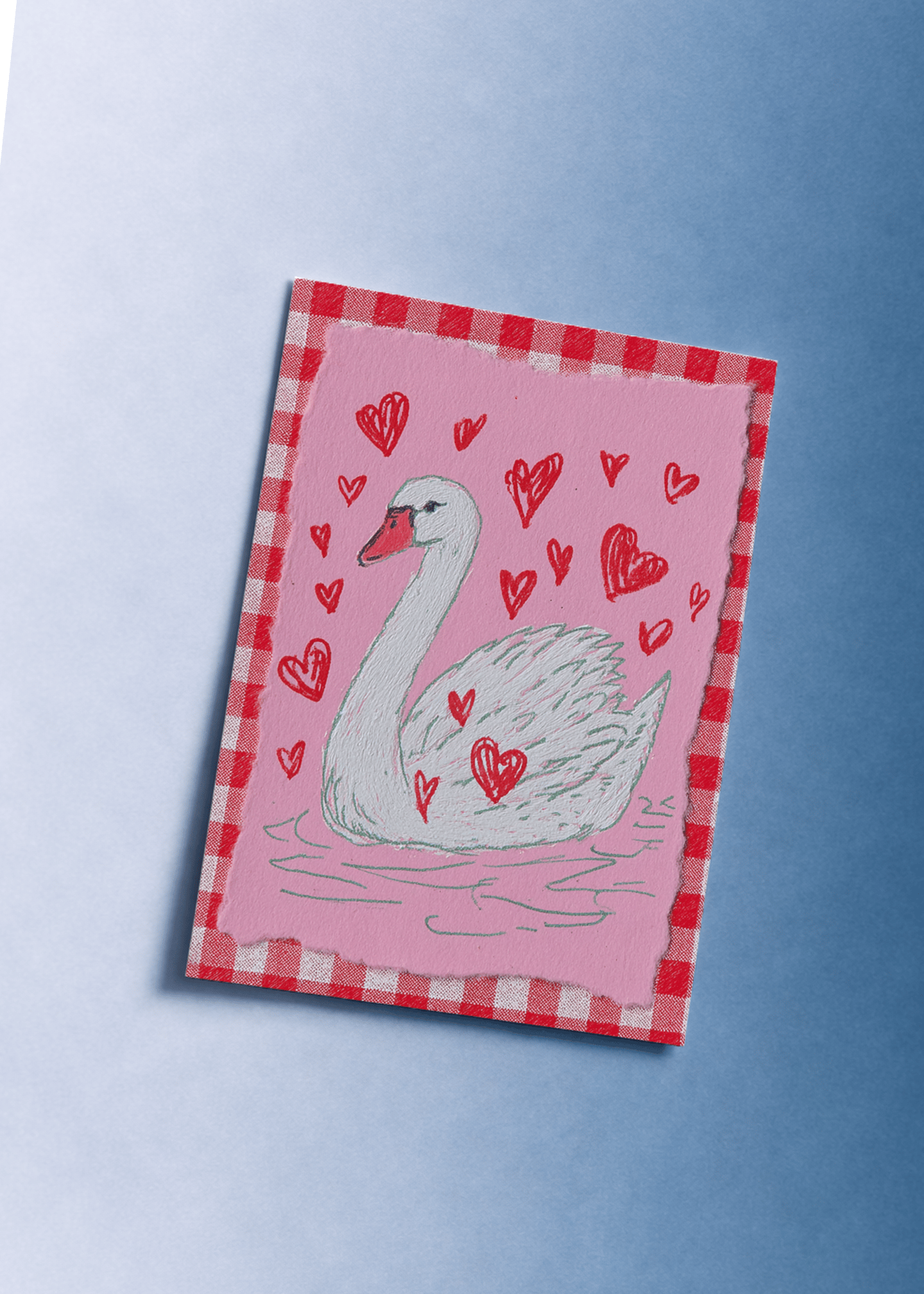Swan in Love Hearts Scene mockup 1