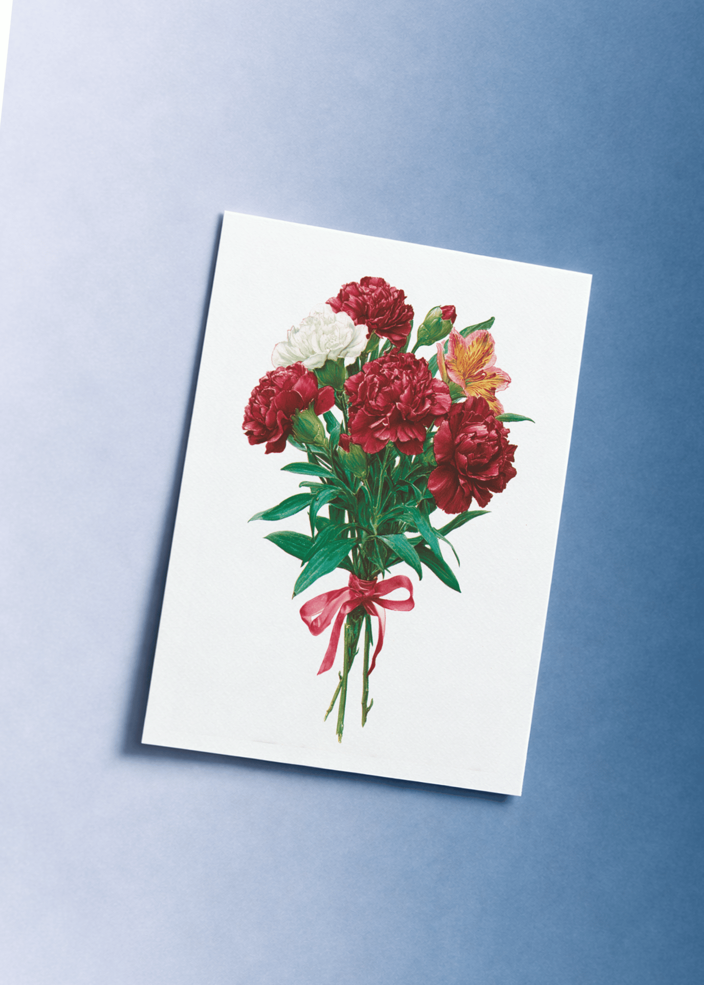 Charming Carnations Bouquet Card mockup 1