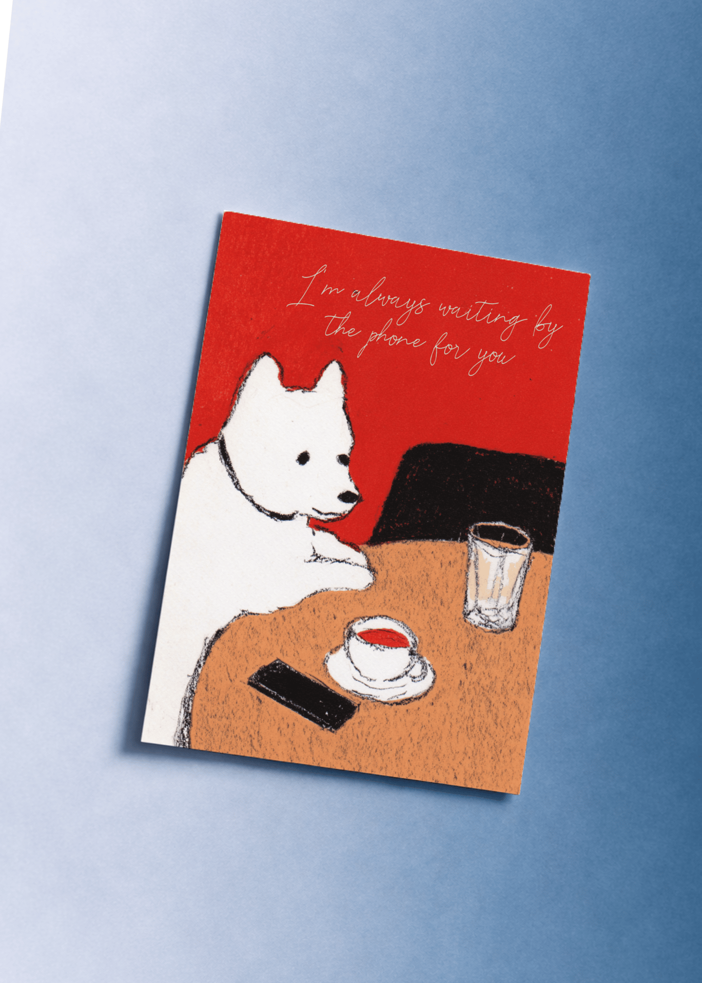 Waiting by the Phone Card mockup 1