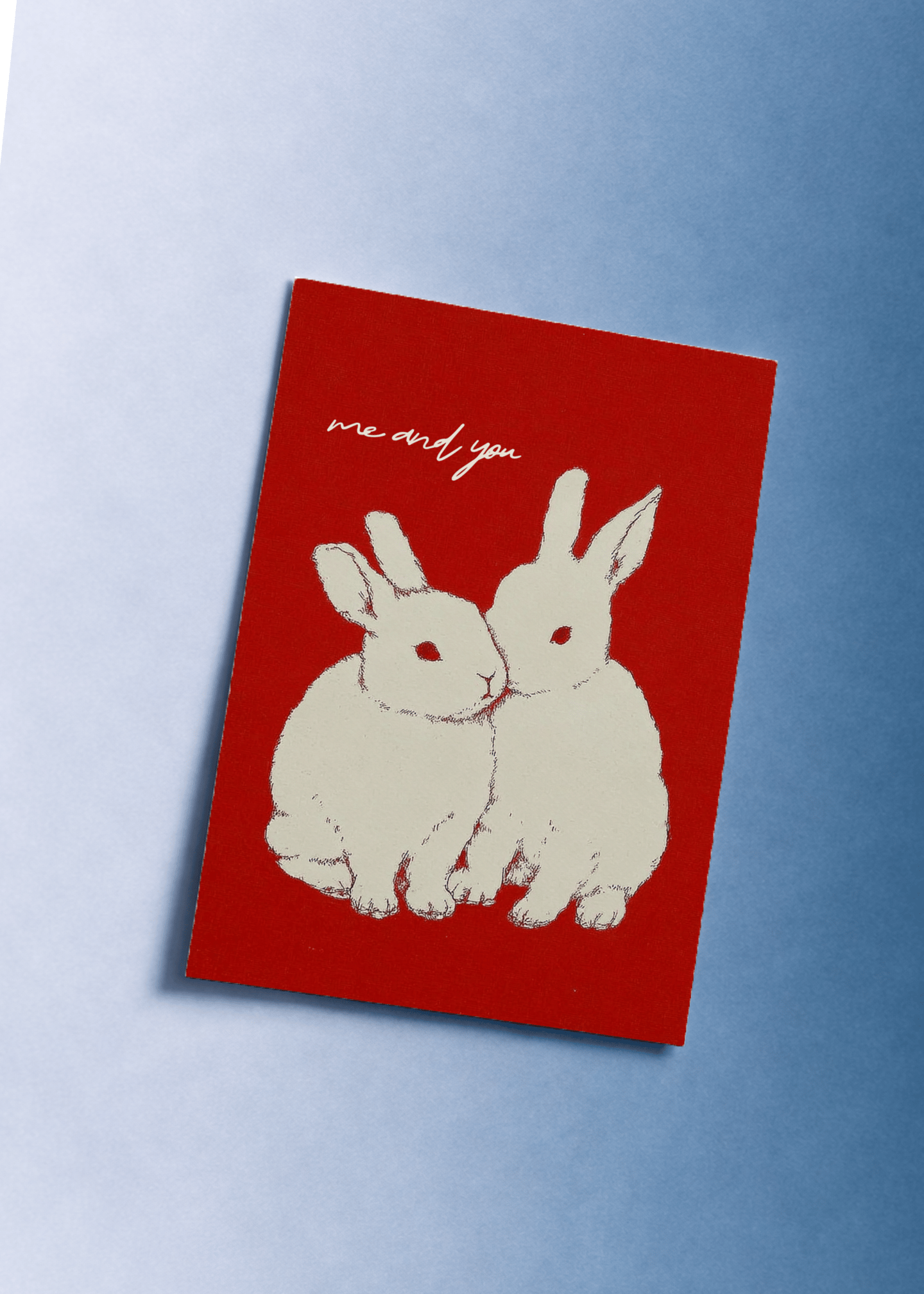 Me and You Bunny Love Card mockup 1