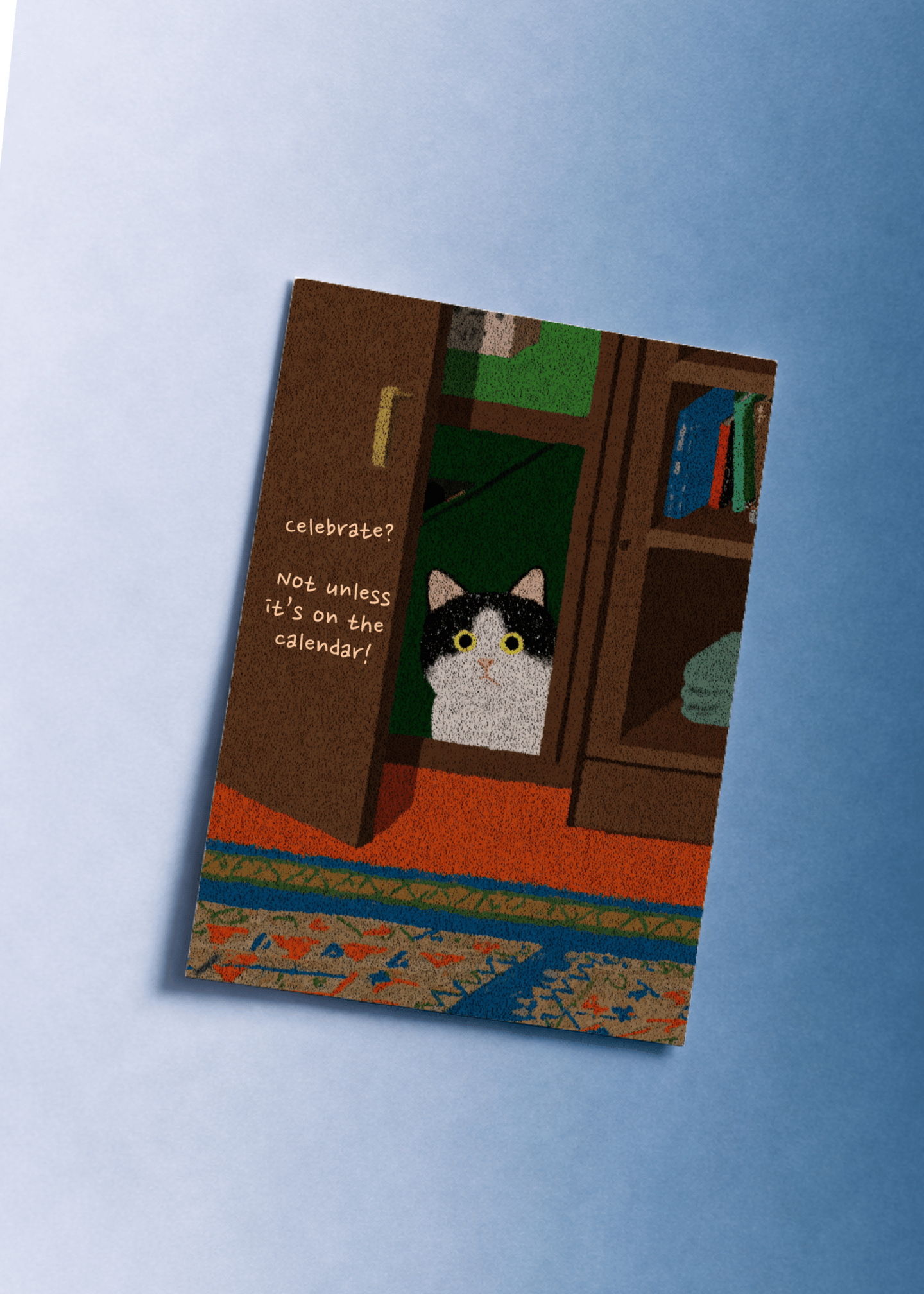 Cat Calendar Celebration Card mockup 1
