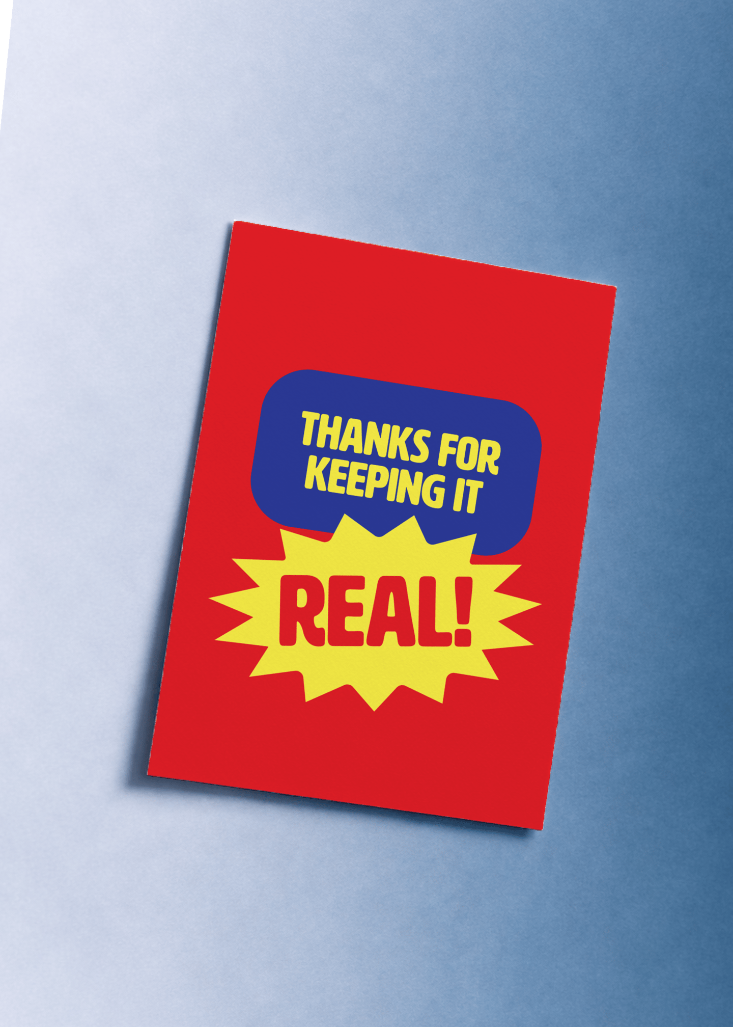 Thanks for Keeping It Real Card mockup 1