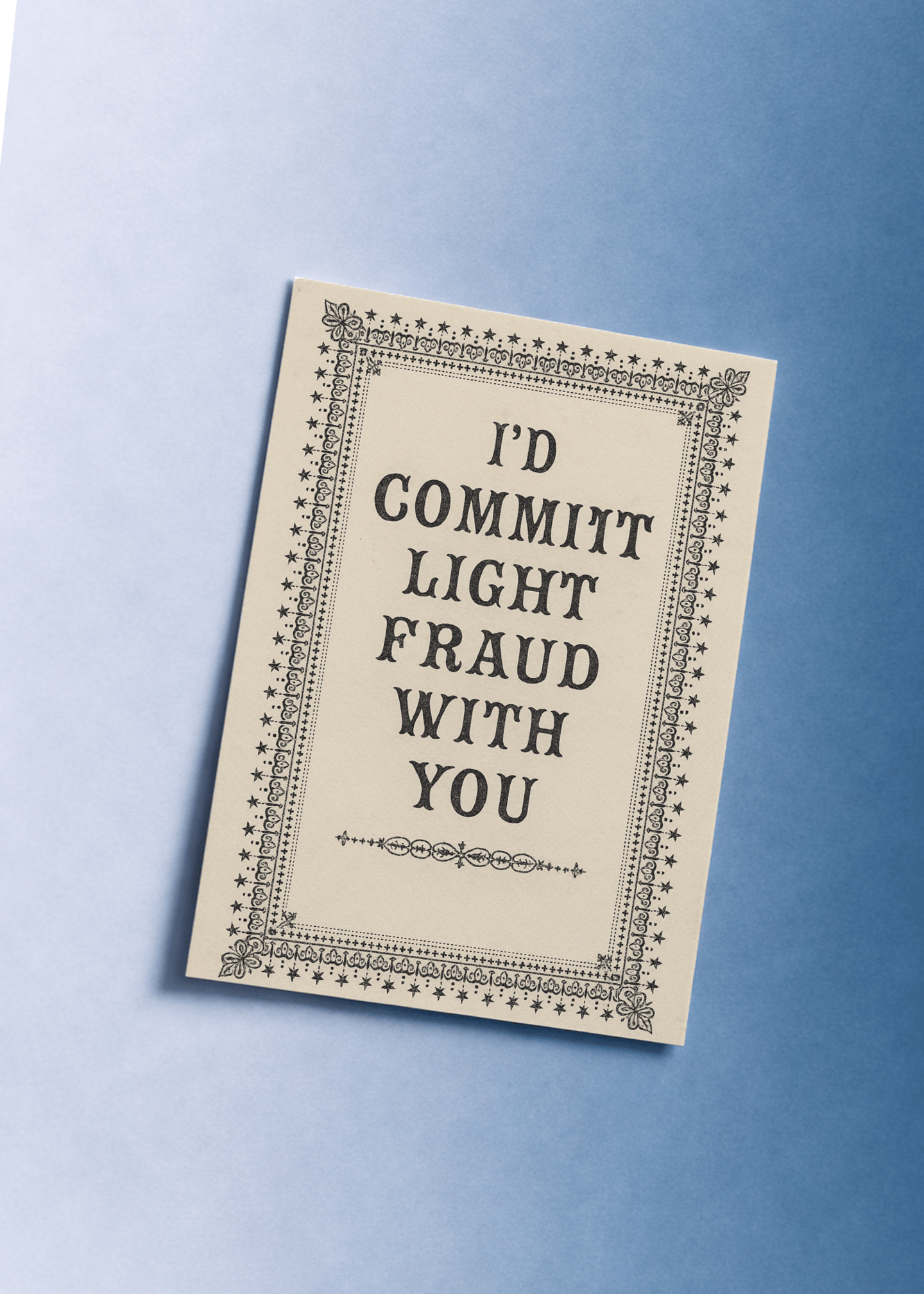 Light Fraud With You Card mockup 1