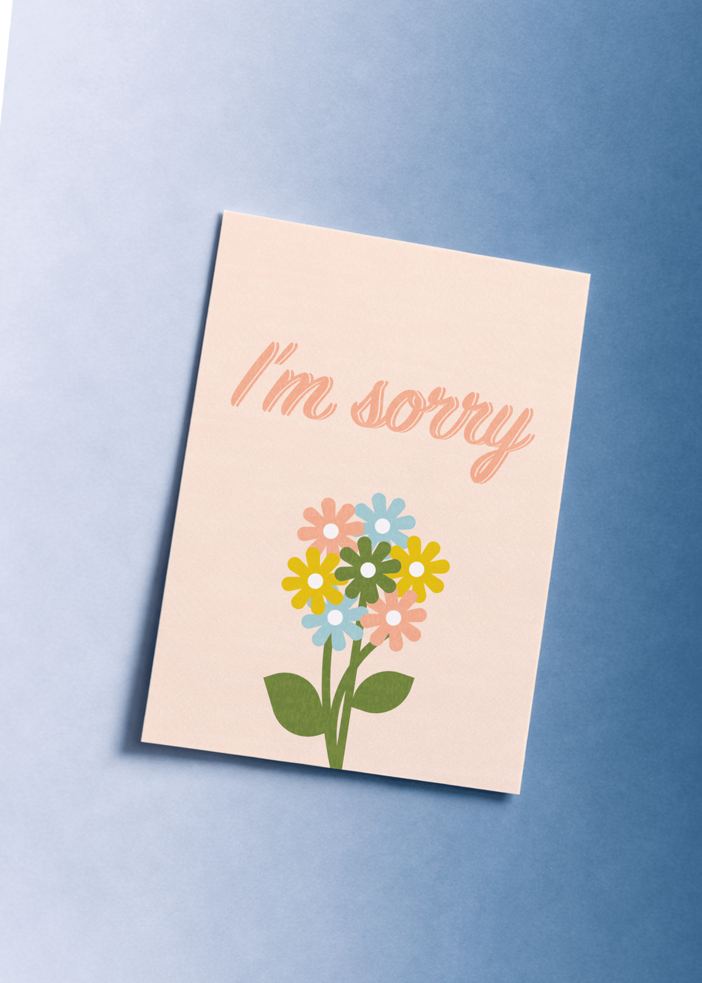 Simple Floral I'm Sorry Card mockup 1