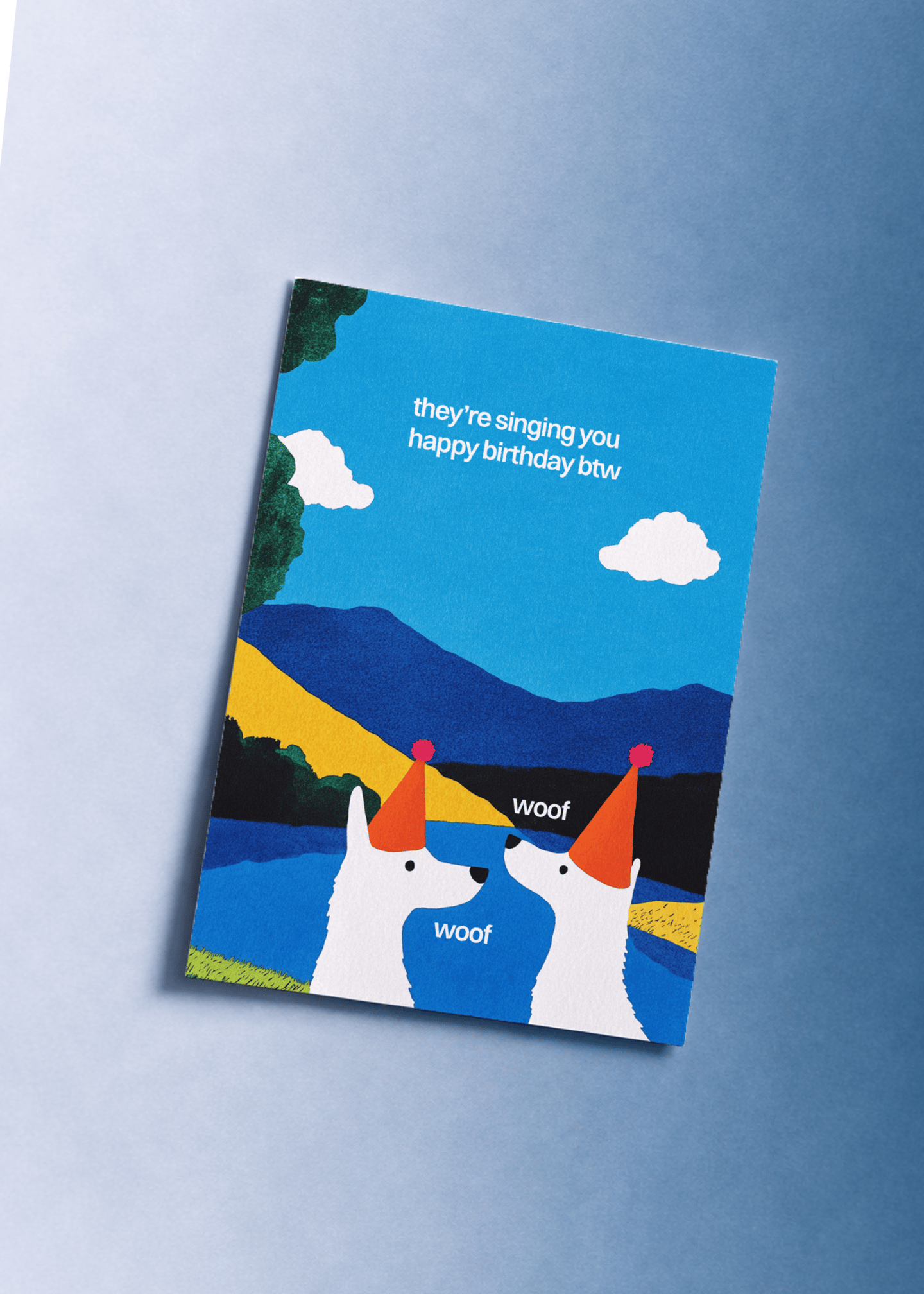 Singing Dogs Happy Birthday Card mockup 1