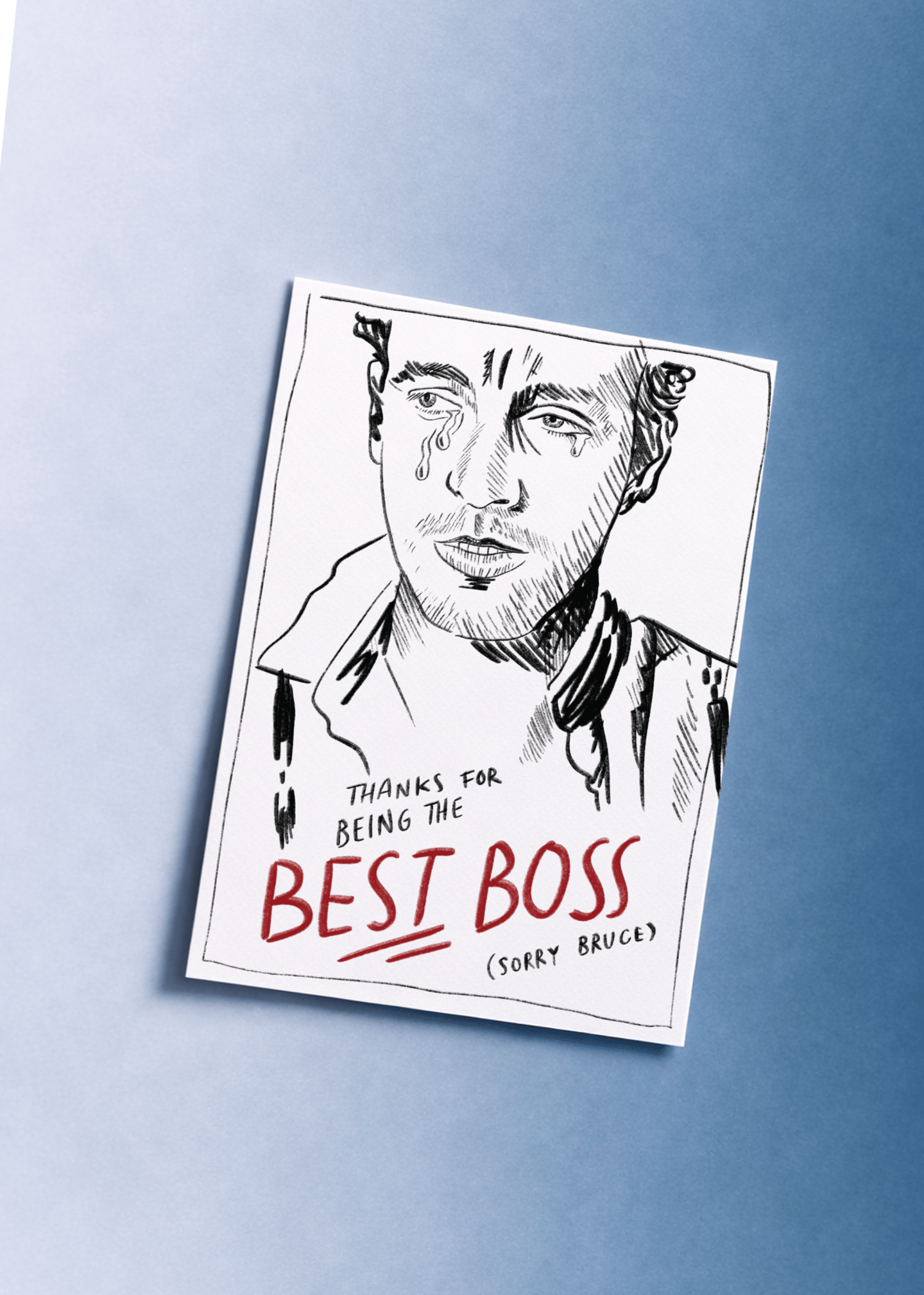 Thanks for Being the Best Boss (Sorry Bruce) Card mockup 1