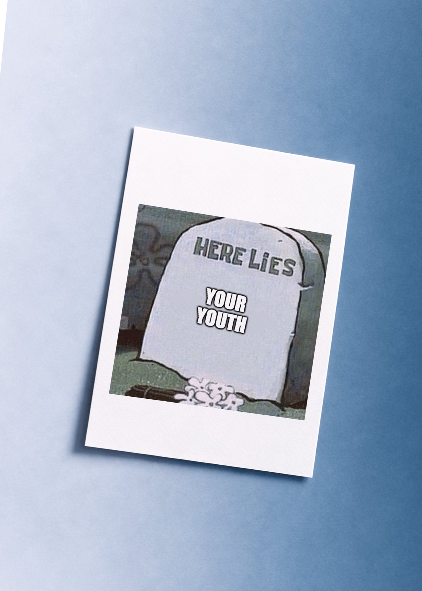 Here Lies Your Youth Birthday Card mockup 1