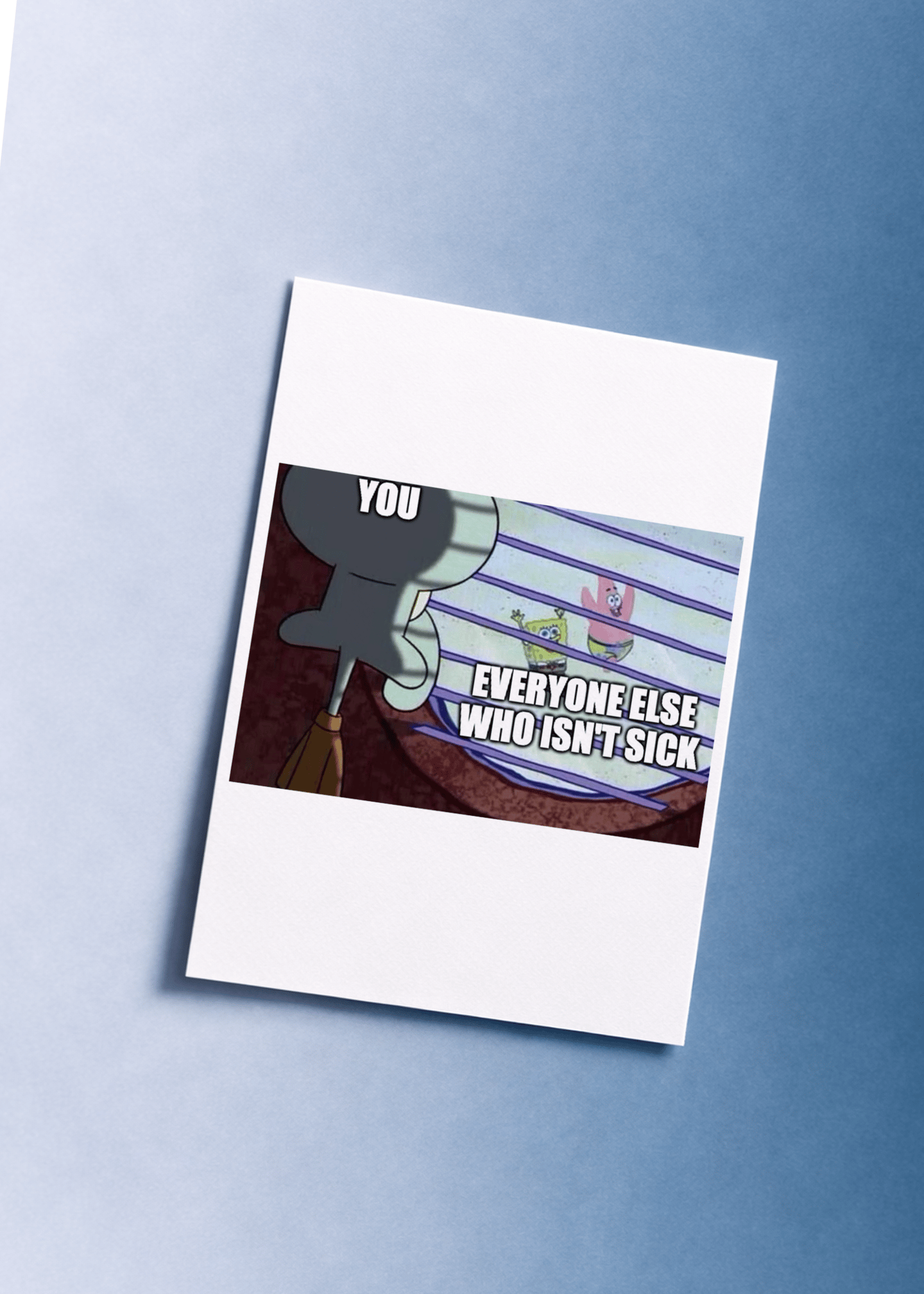 Sick Day Spongebob Window Card mockup 1