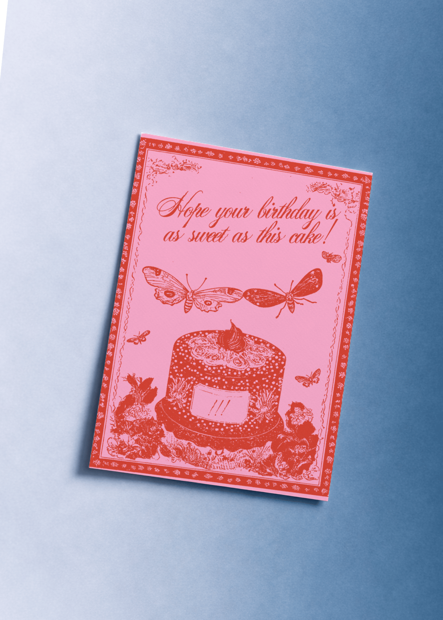 Sweet As This Cake Birthday Card mockup 1