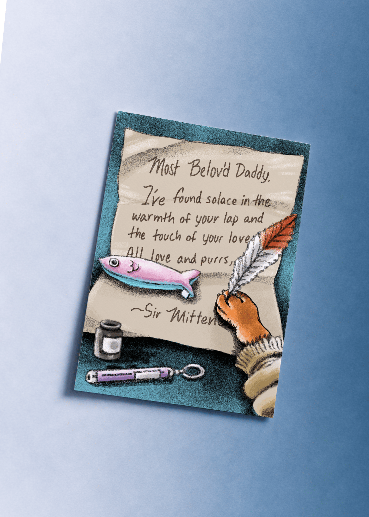 Most Beloved Daddy Cat Card mockup 1