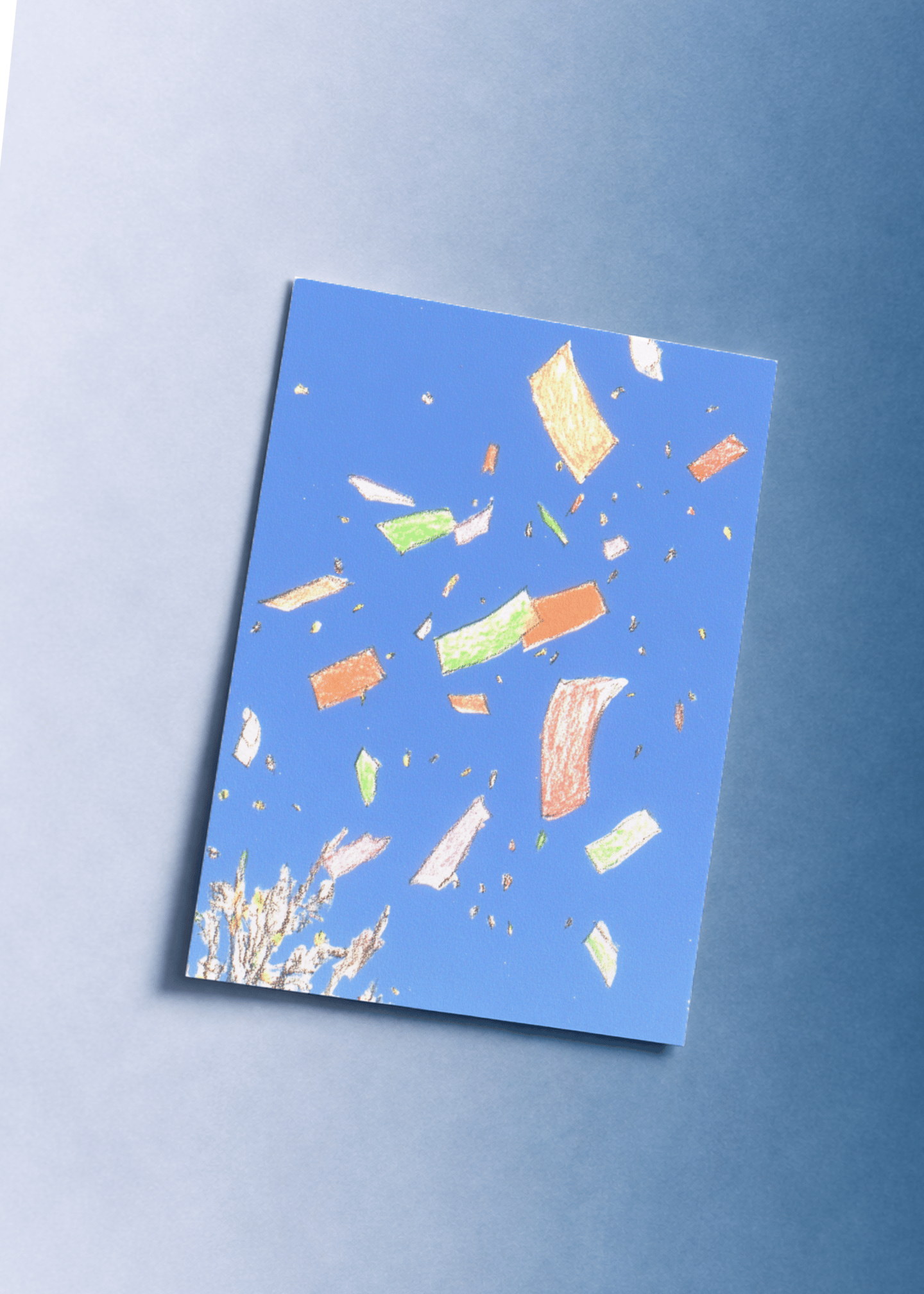 Crayon Confetti Celebration Card mockup 1