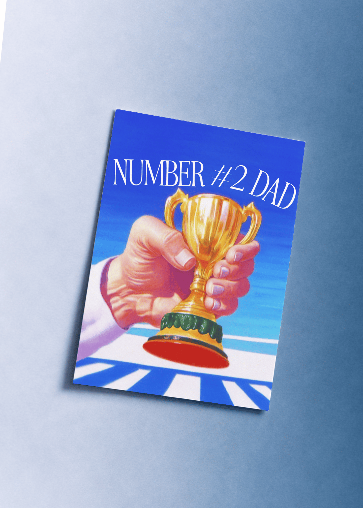Number Two Dad Trophy Card mockup 1