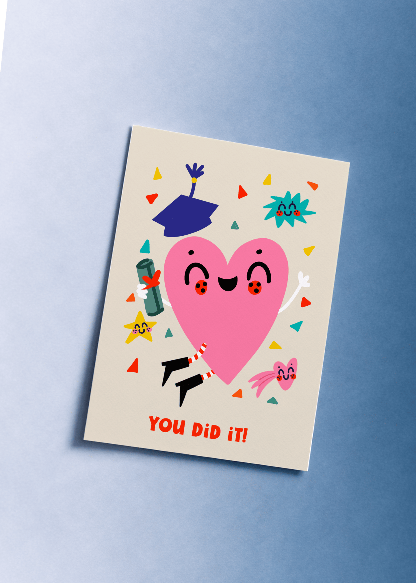 You Did It Heart Card mockup 1