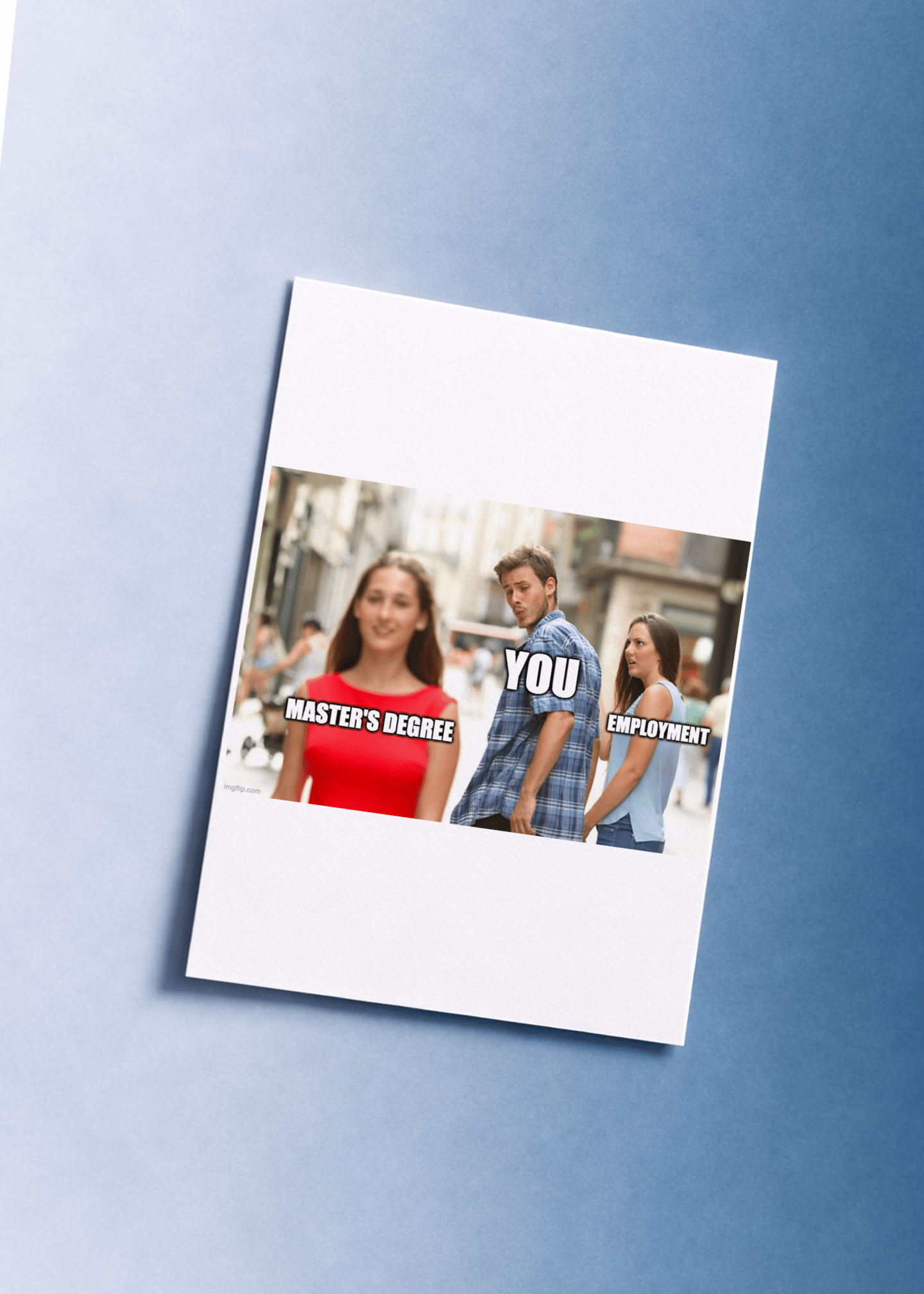 Distracted by the Master's Degree Card mockup 1