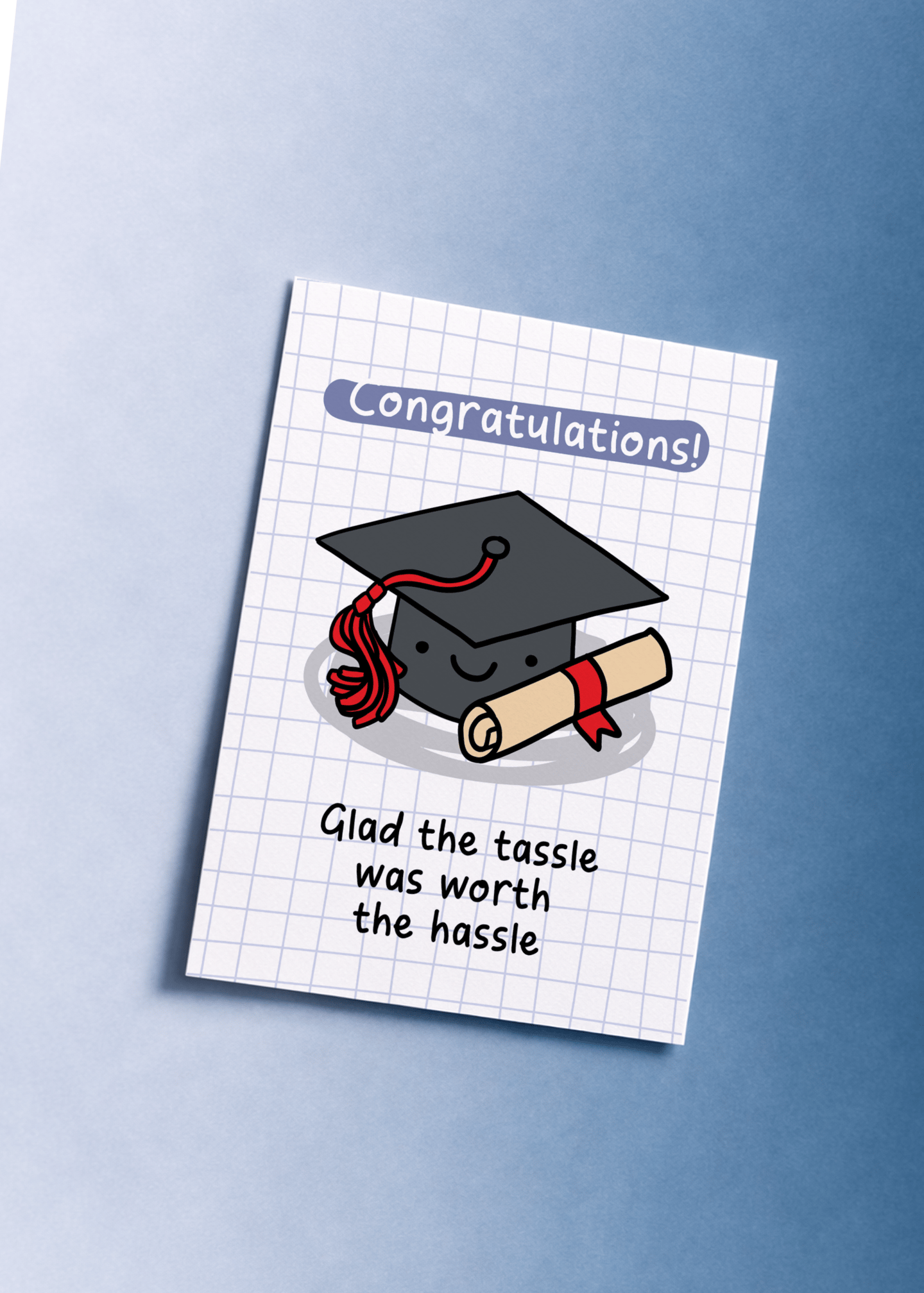 Tassle Worth the Hassle Graduation Card mockup 1