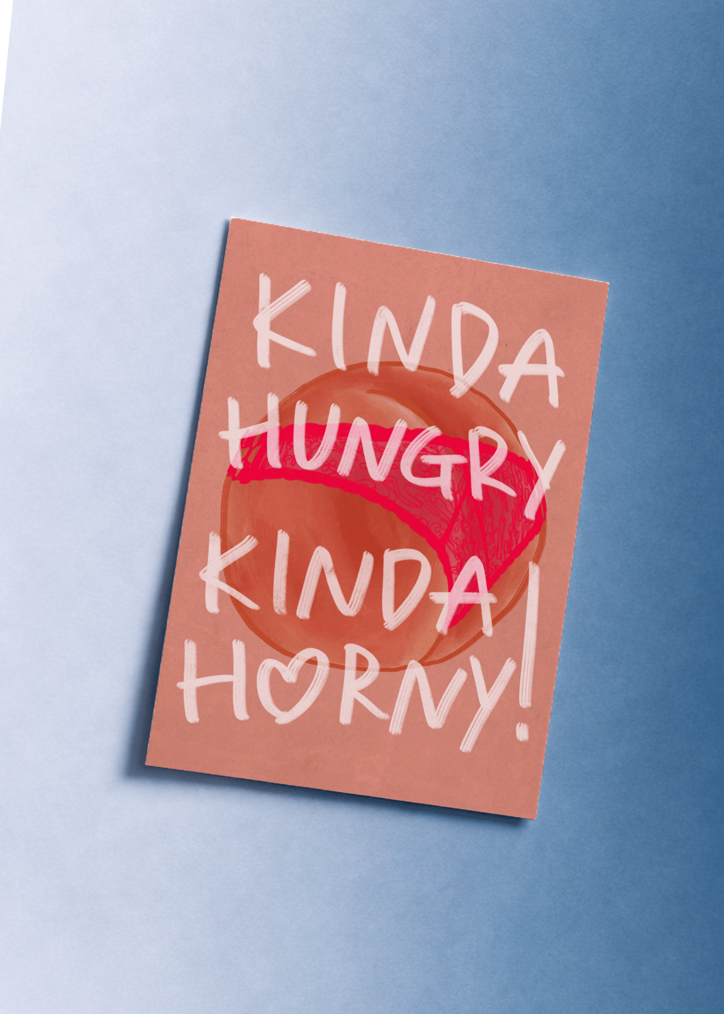 Kinda Hungry Kinda Horny Valentine Card mockup 1