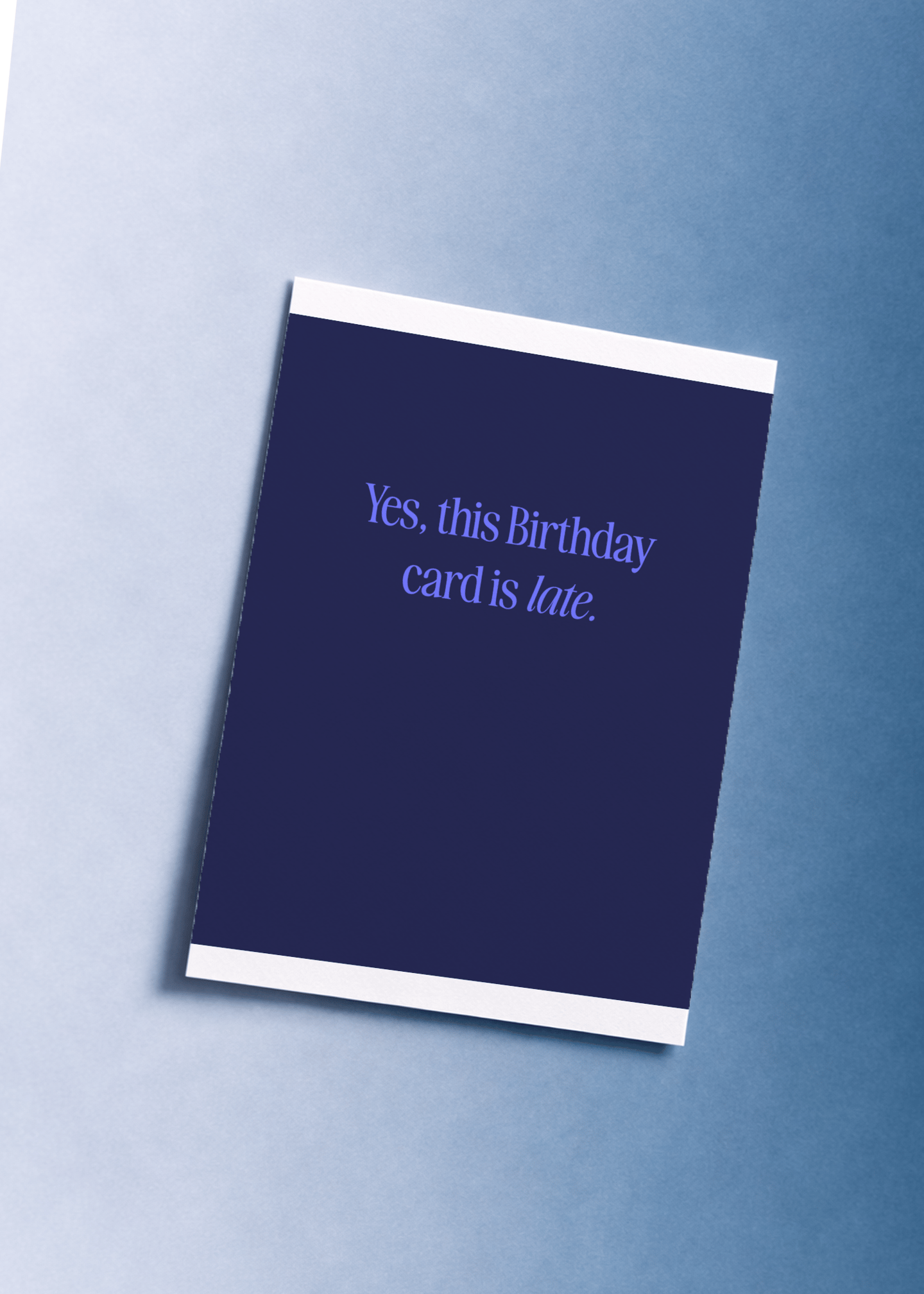 Fashionably Late Birthday Card mockup 1